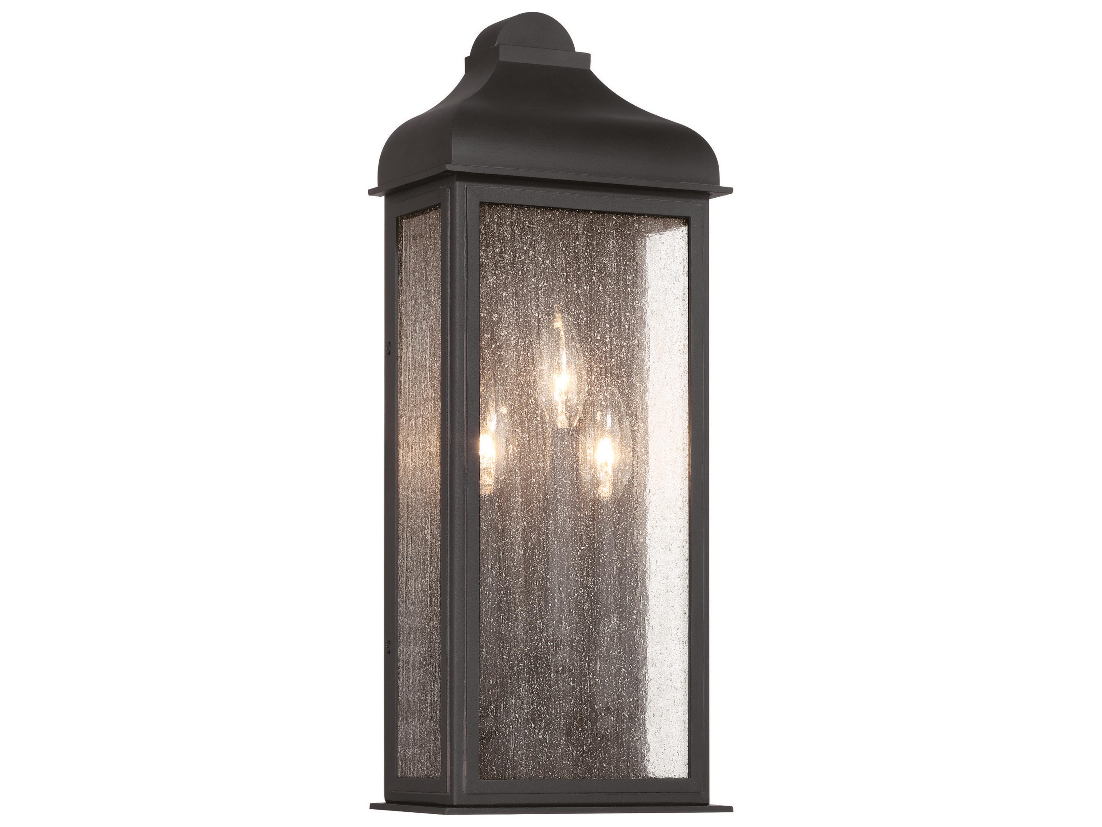 Madrid Outdoor Wall Sconce Black 3-Light Exterior Lantern
