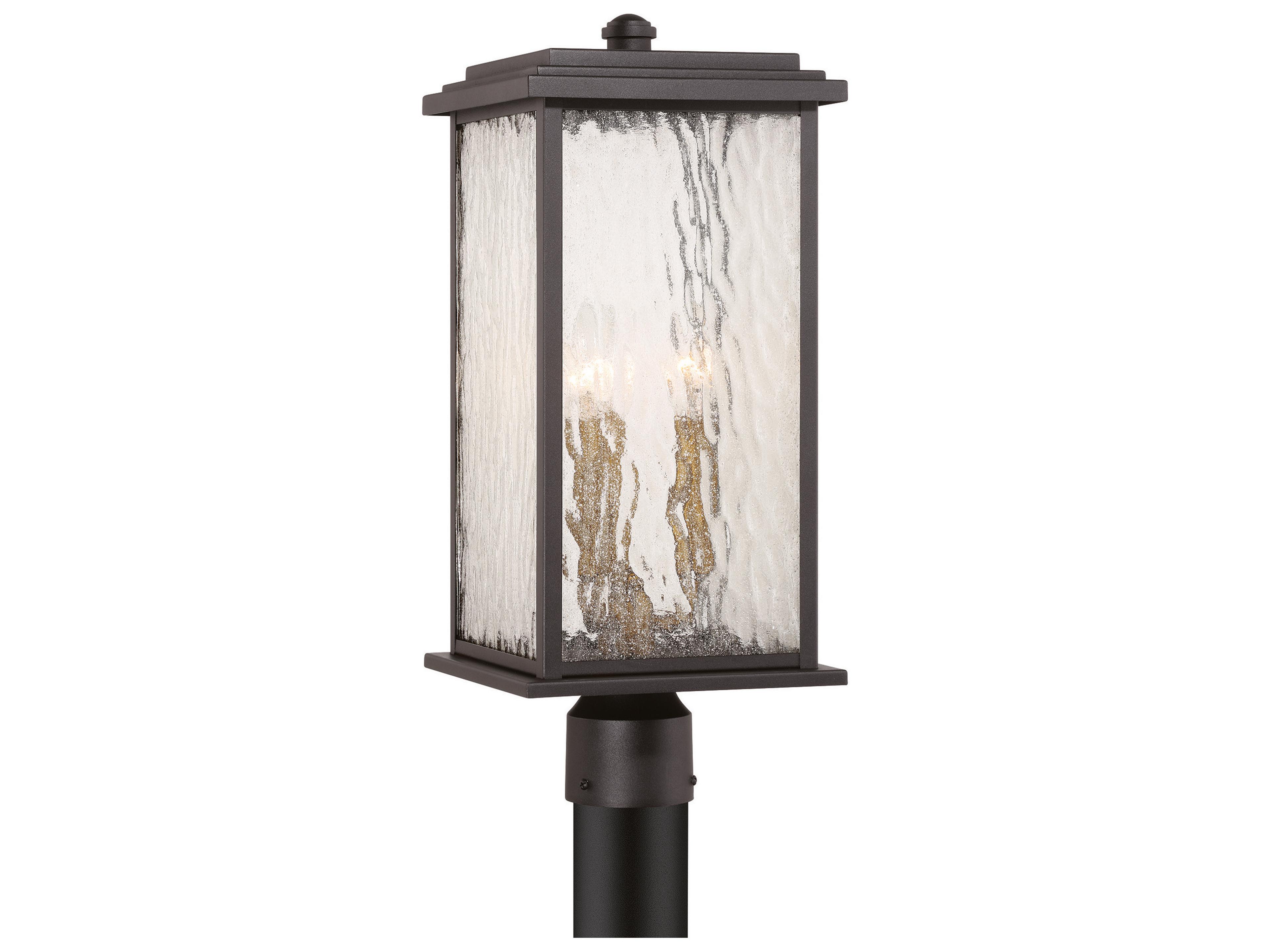 Estate 3 Light Outdoor Post Light in Black and Brass