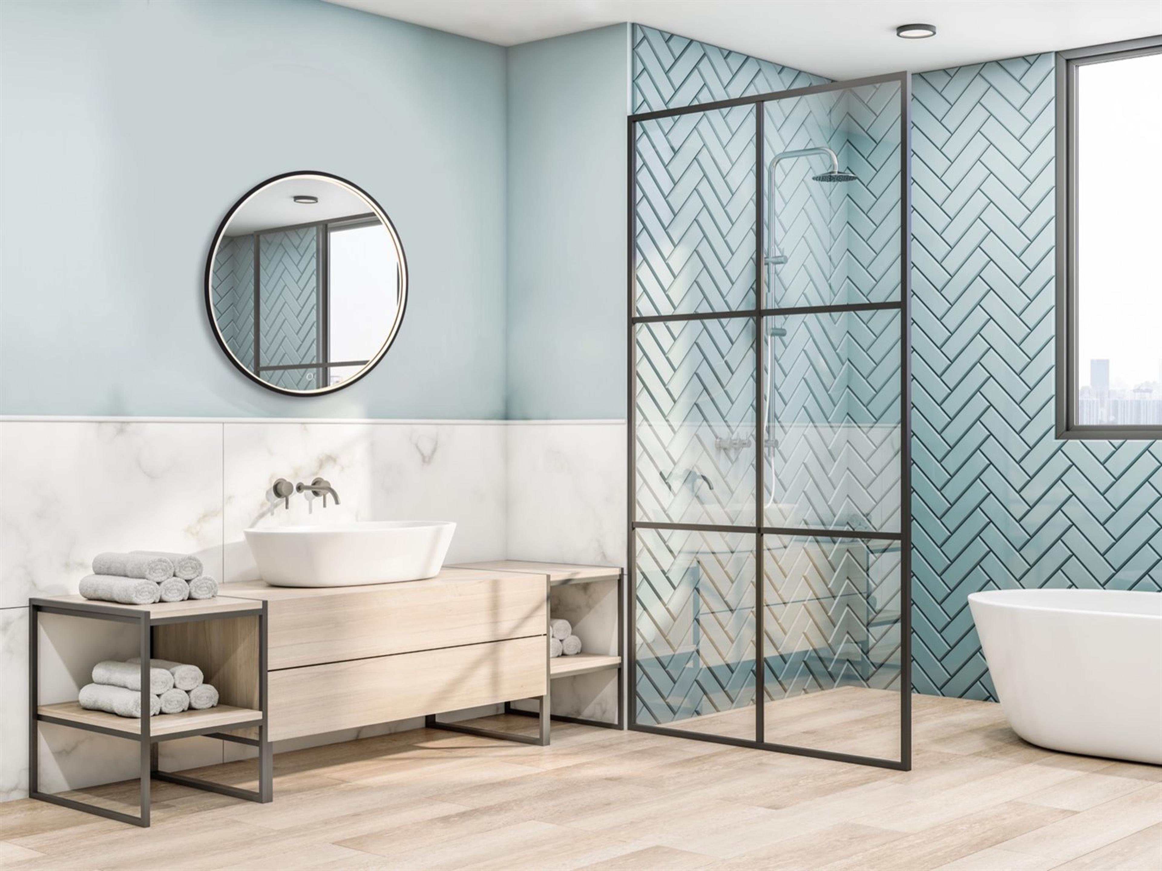 Artcraft Reflections Matte Black Round Wall Mirror