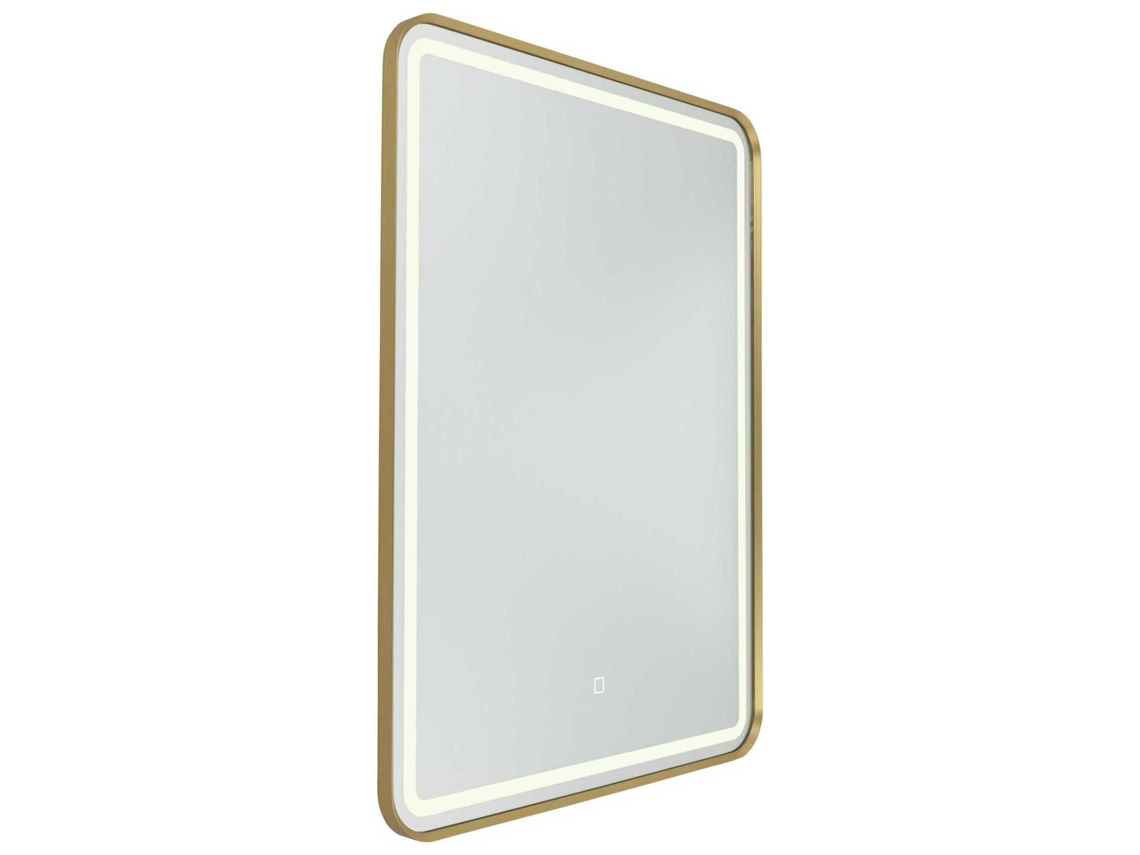 Artcraft Reflections Brushed Brass Rectangular Wall Mirror
