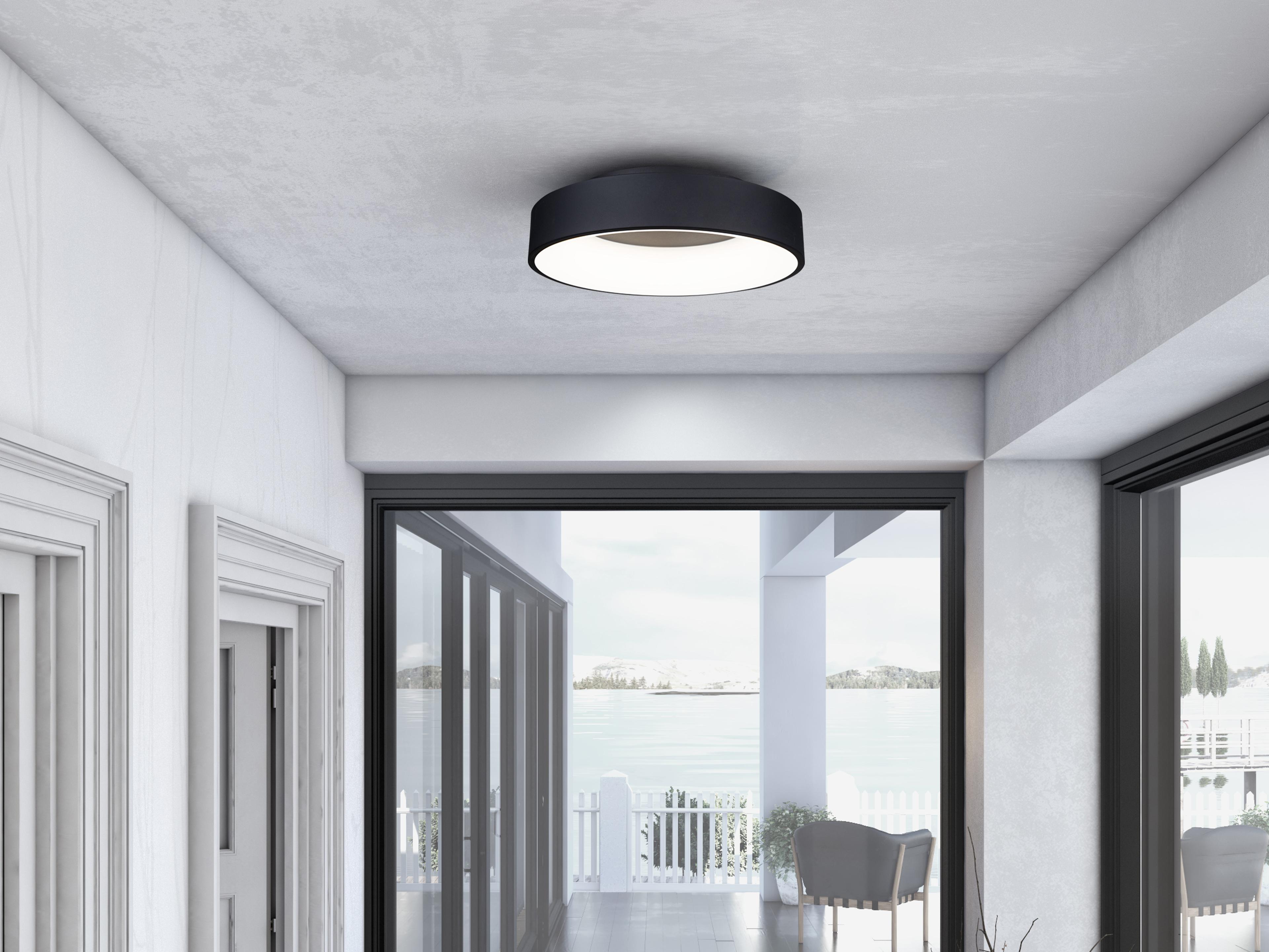 Artcraft Lazio Black LED Round Flush Mount