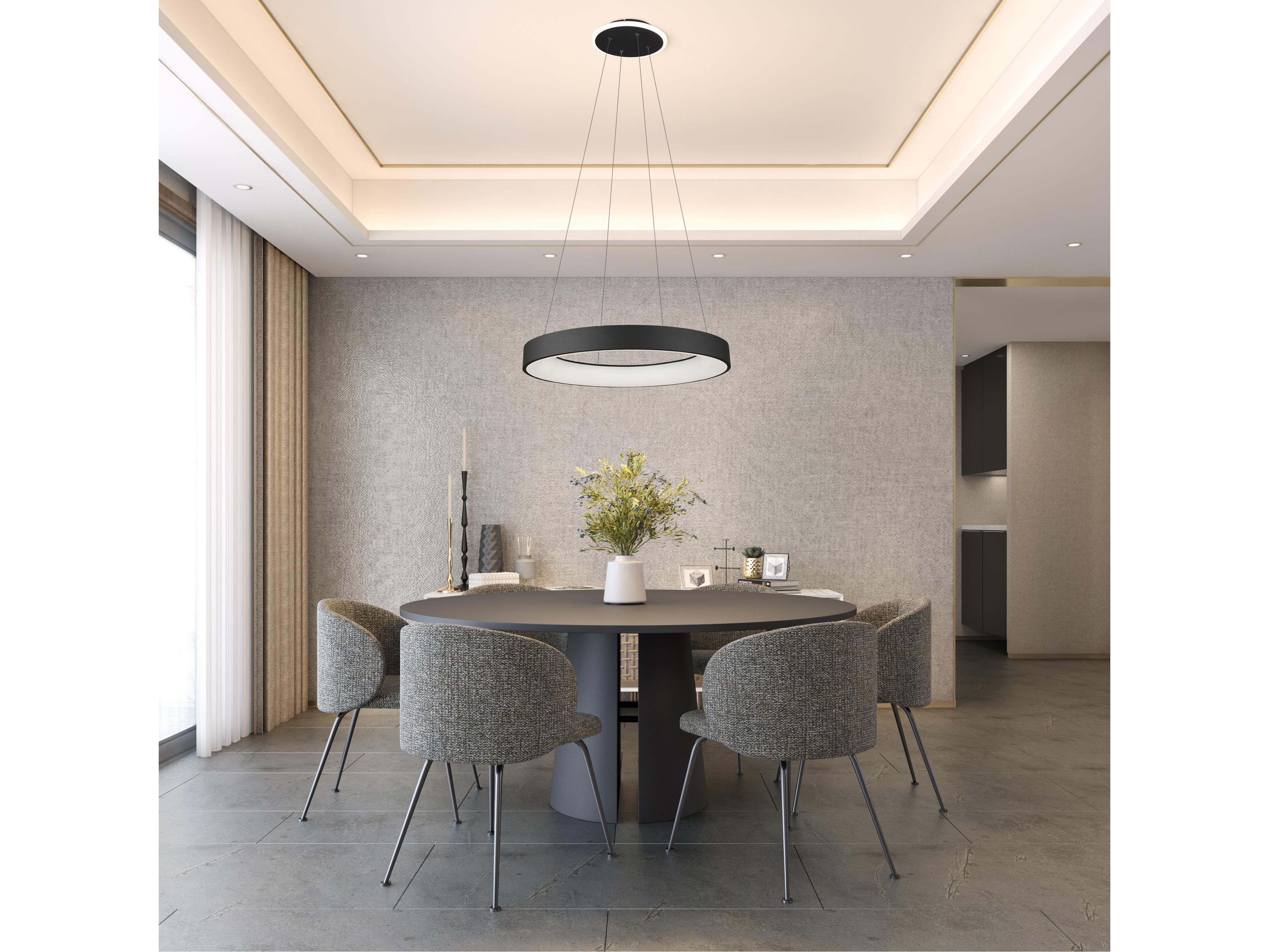 Artcraft Lazio Black LED Round Pendant