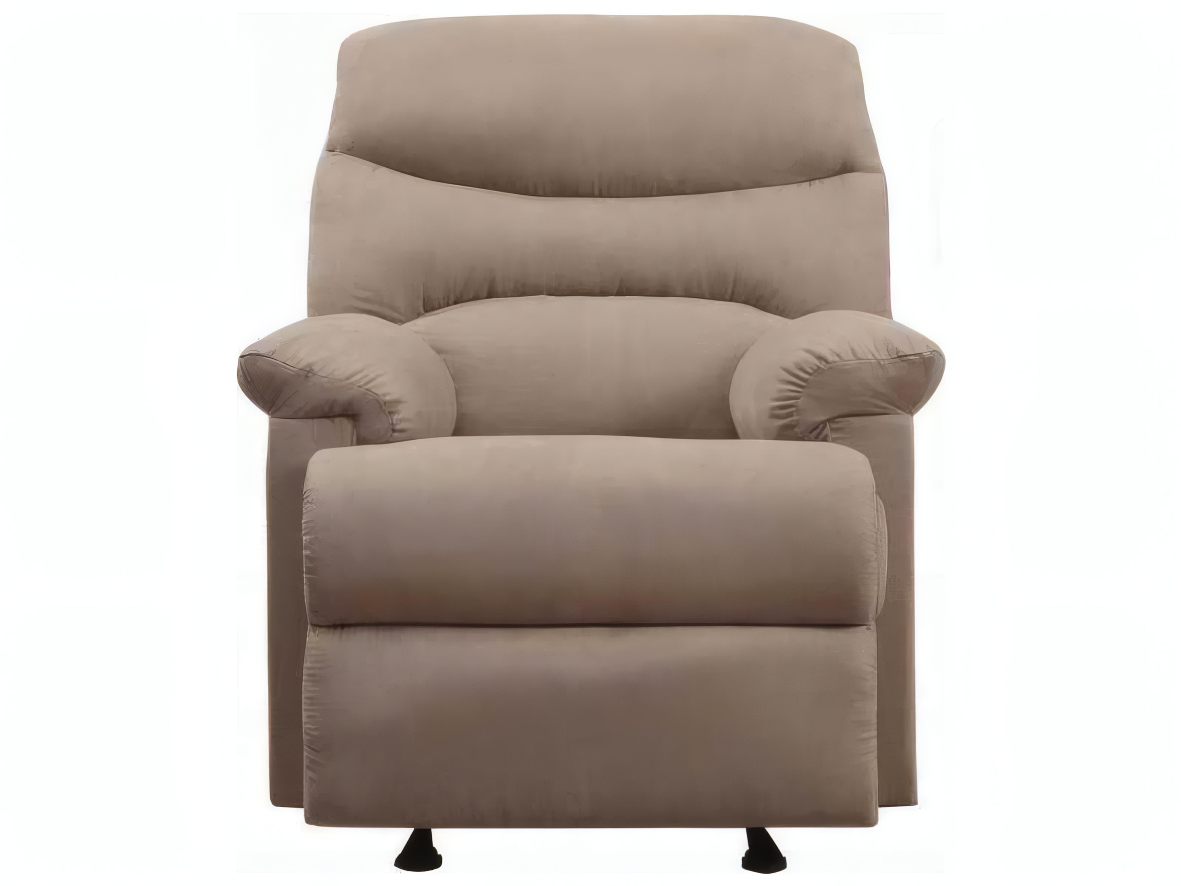 Acme Furniture Arcadia Light Brown Microfiber Beige Upholstered Recliner