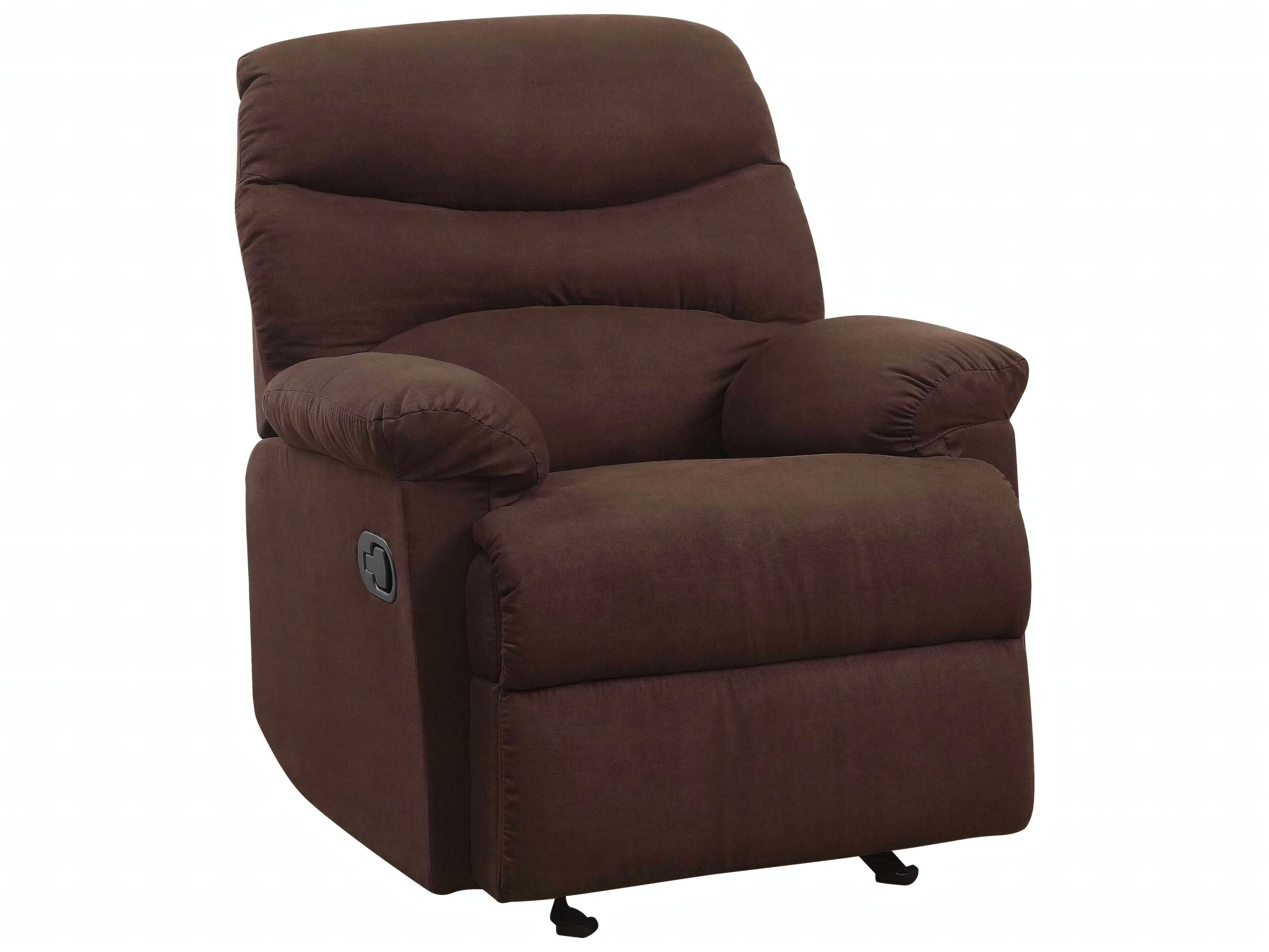 Arcadia Chocolate Microfiber Brown Upholstered Recliner