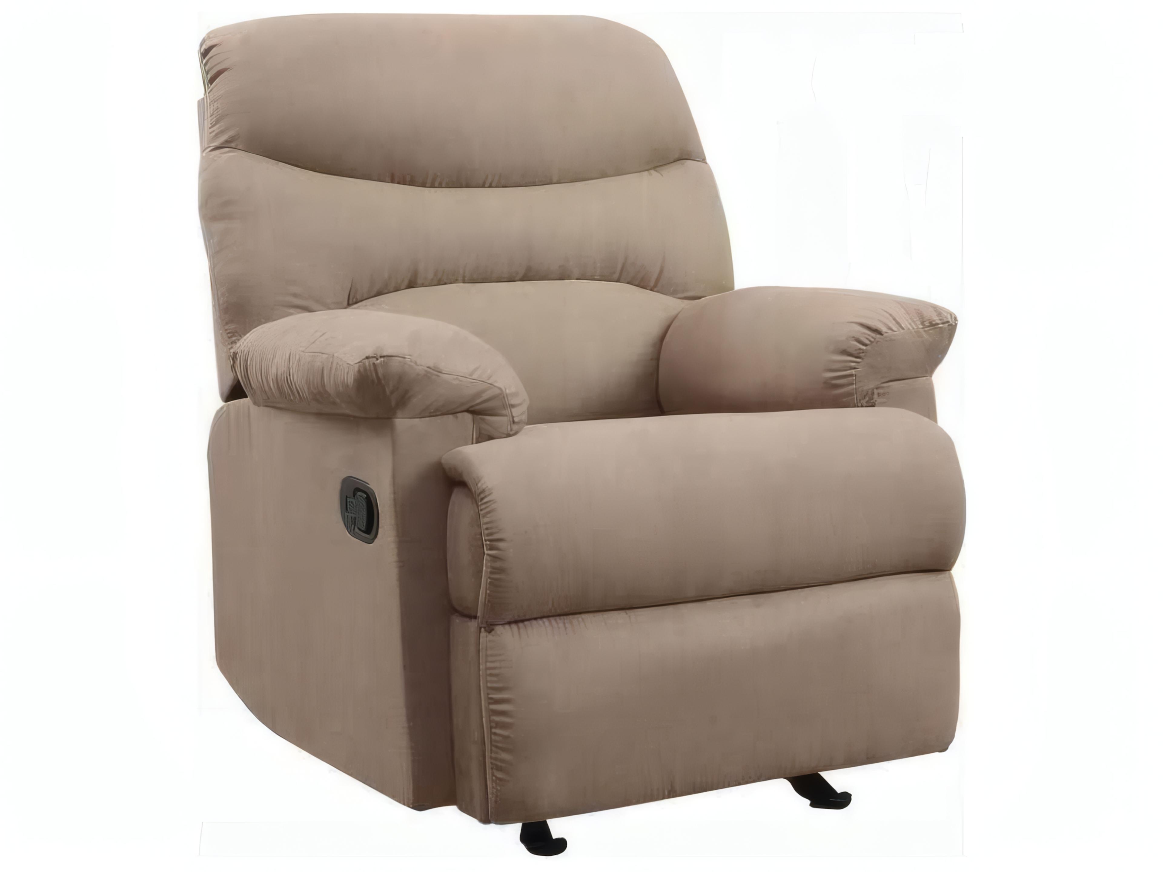 Arcadia Light Brown Microfiber Upholstered Recliner
