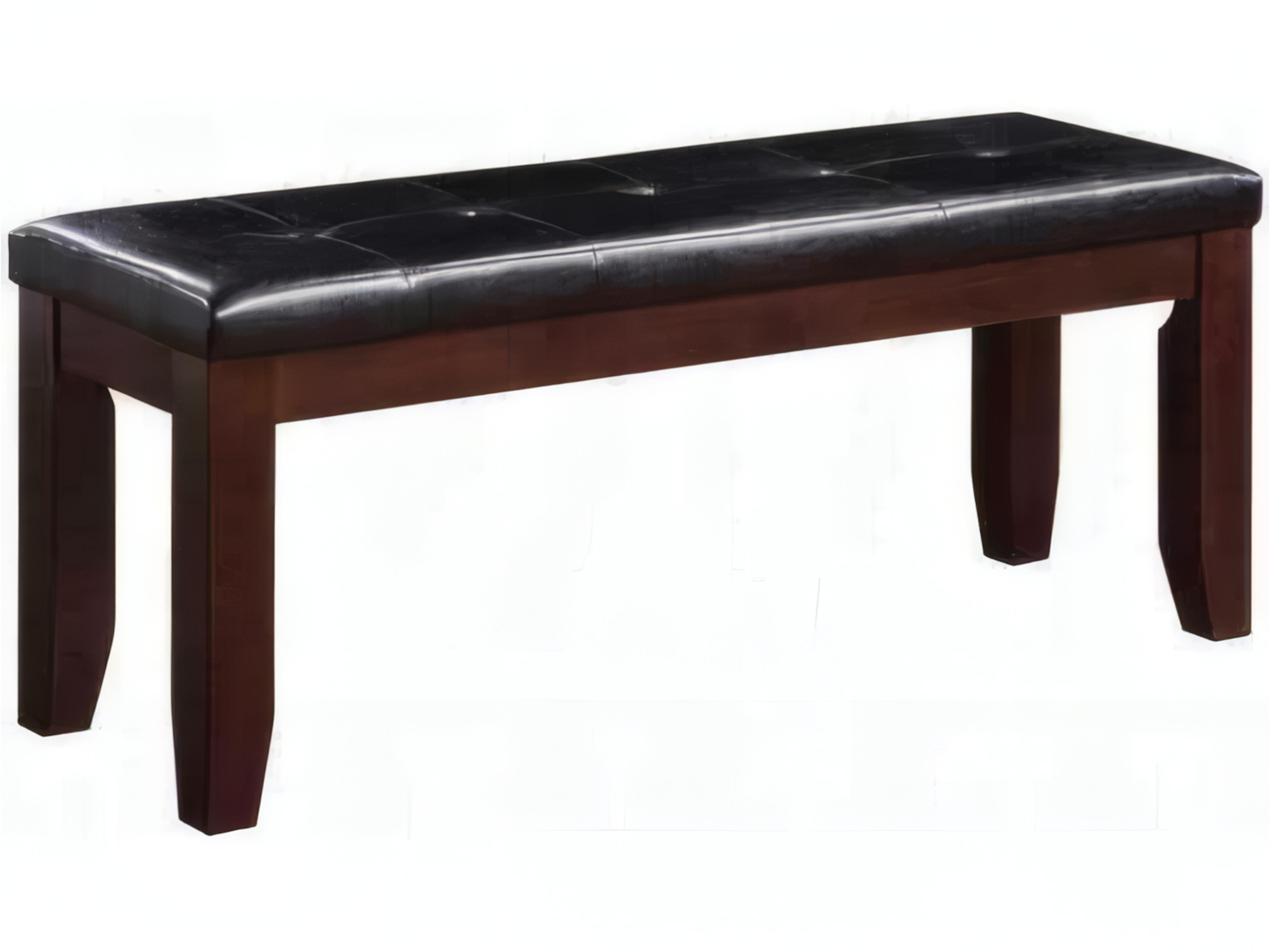 Urbana Black Synthetic Leather Cherry Faux Accent Bench
