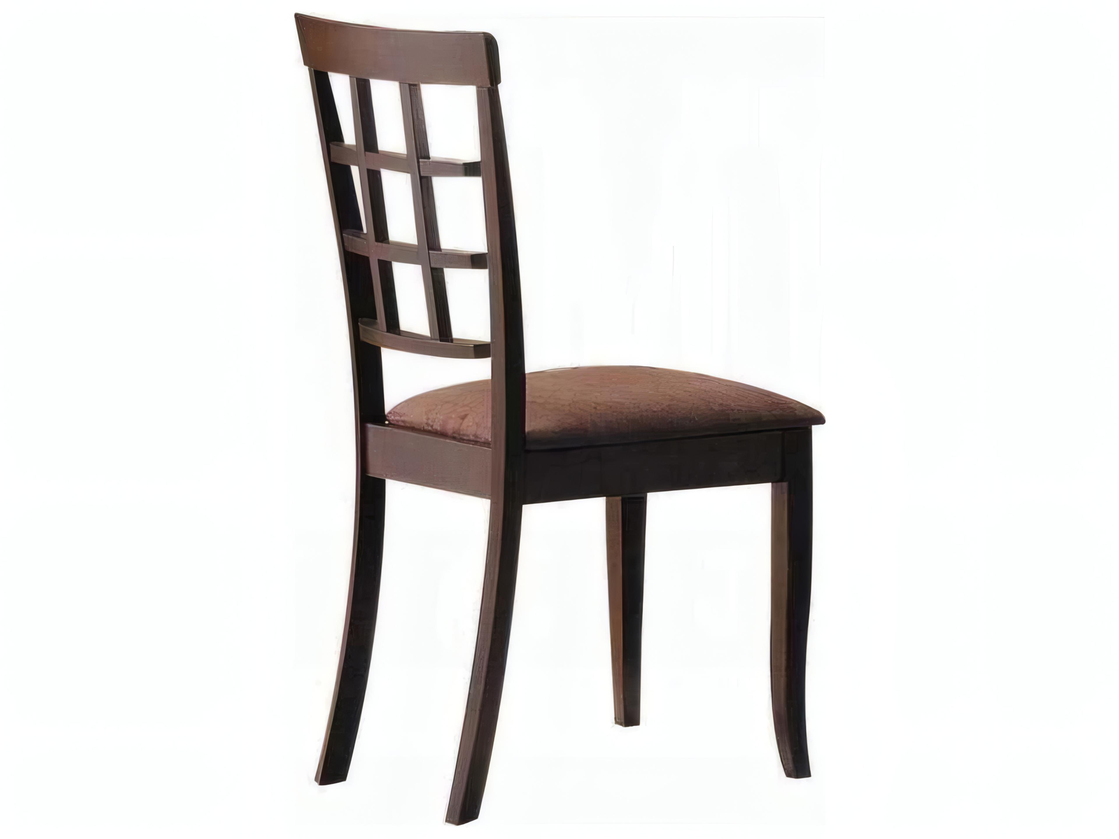 Cardiff Rubberwood Brown Microfiber Upholstered Armless Dining Chair Set of 2