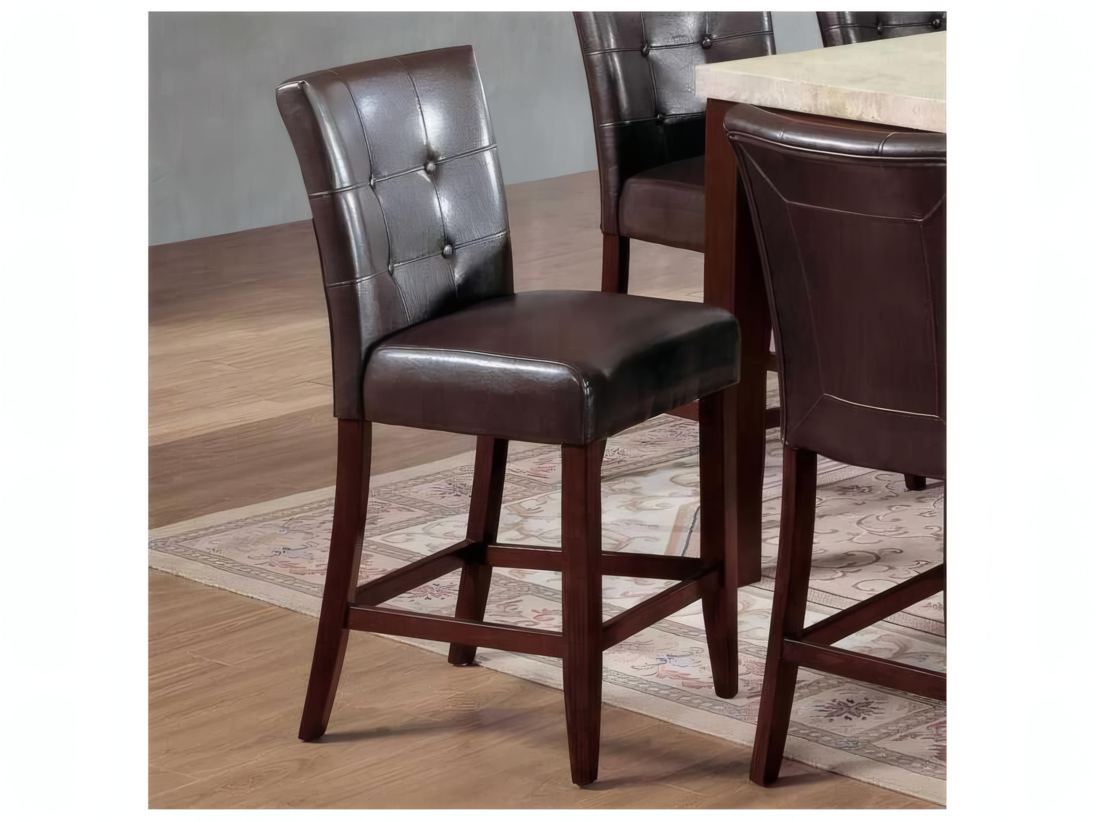 Acme Furniture Espresso Synthetic Leather Walnut Faux Hardwood Counter Stool