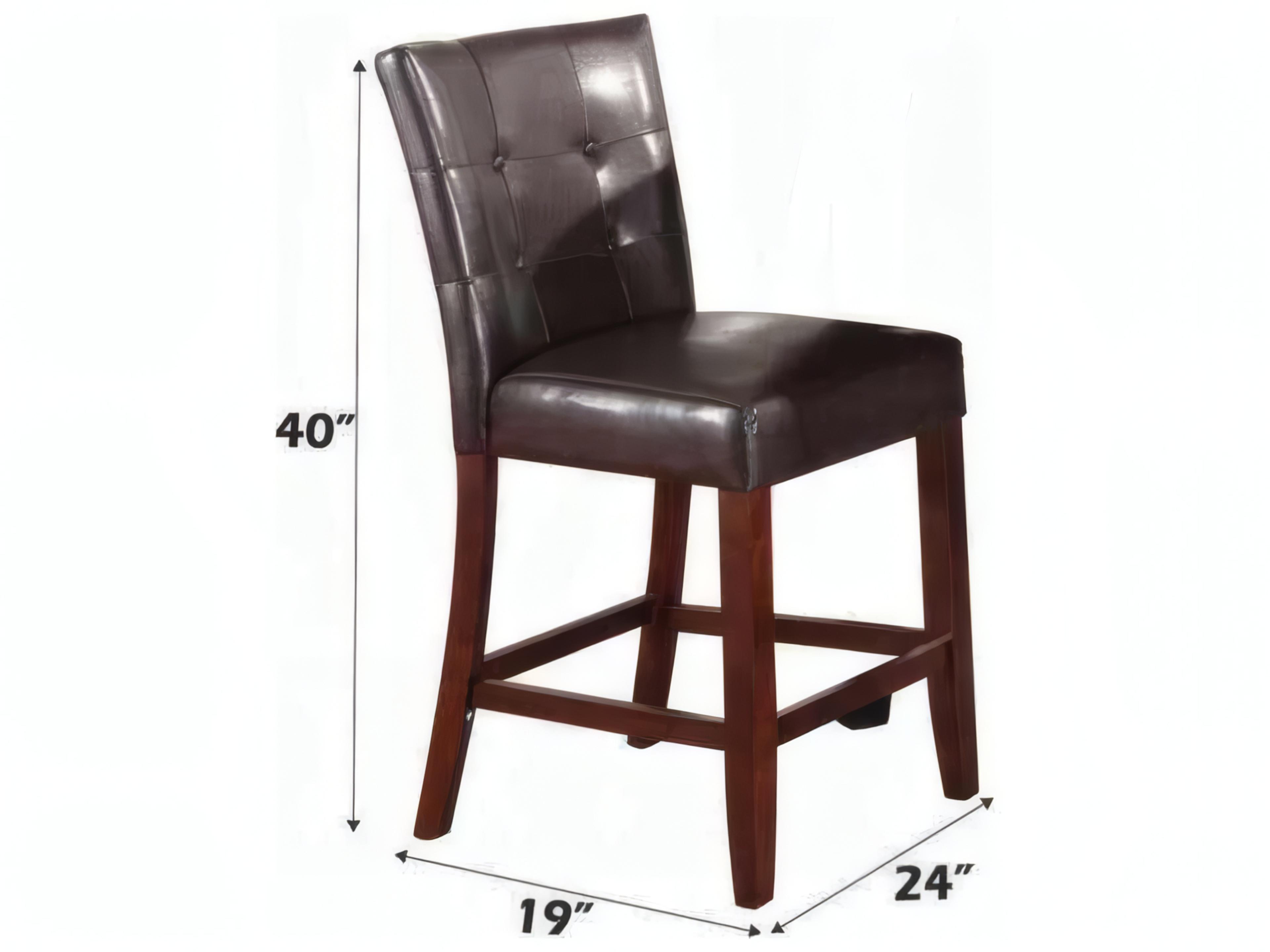 Acme Furniture Espresso Synthetic Leather Walnut Faux Hardwood Counter Stool