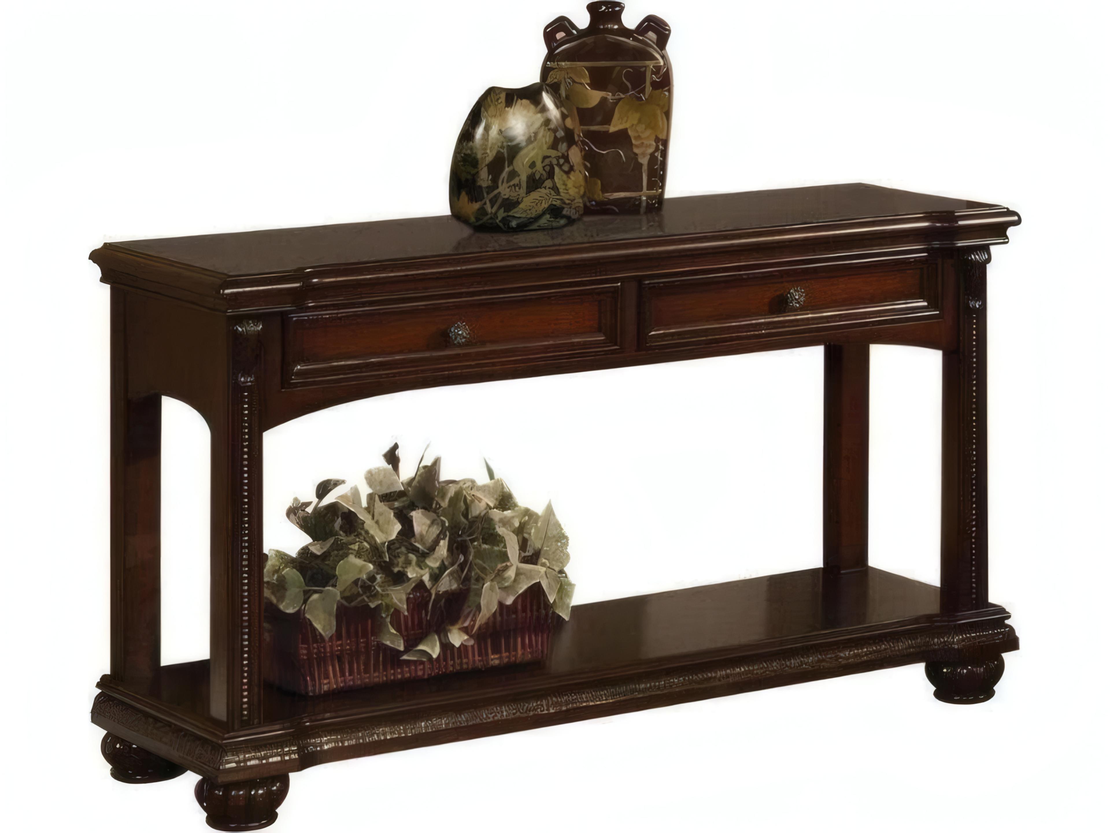 Anondale Rectangular Wood Cherry Console Table