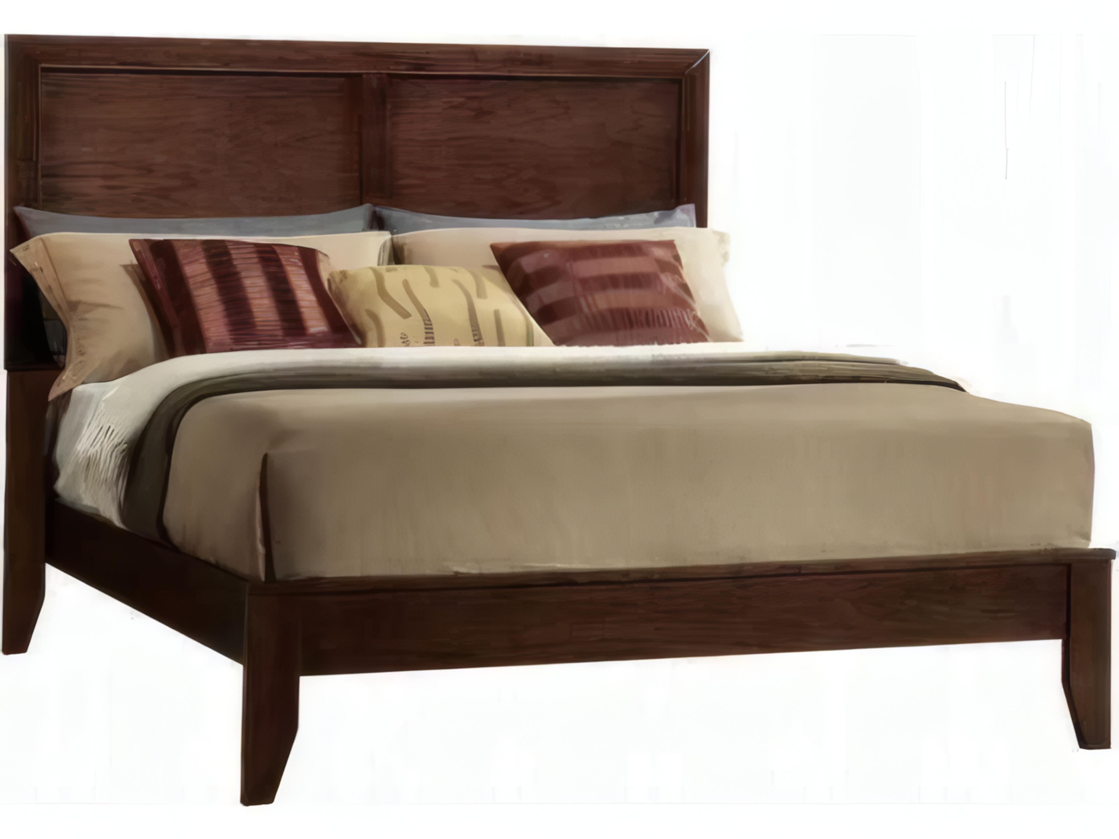 Madison Espresso Brown Rubberwood Wood King Platform Bed