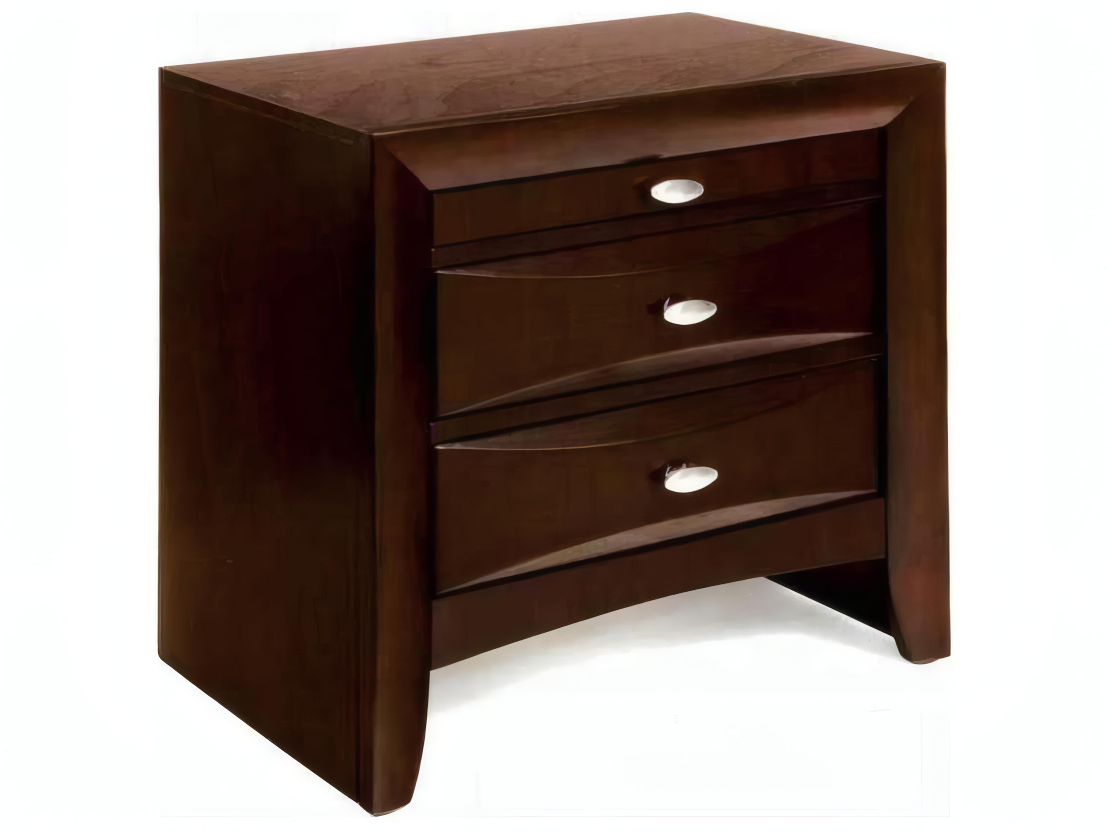 Ireland 2-Drawers Brown Rubberwood Nightstand