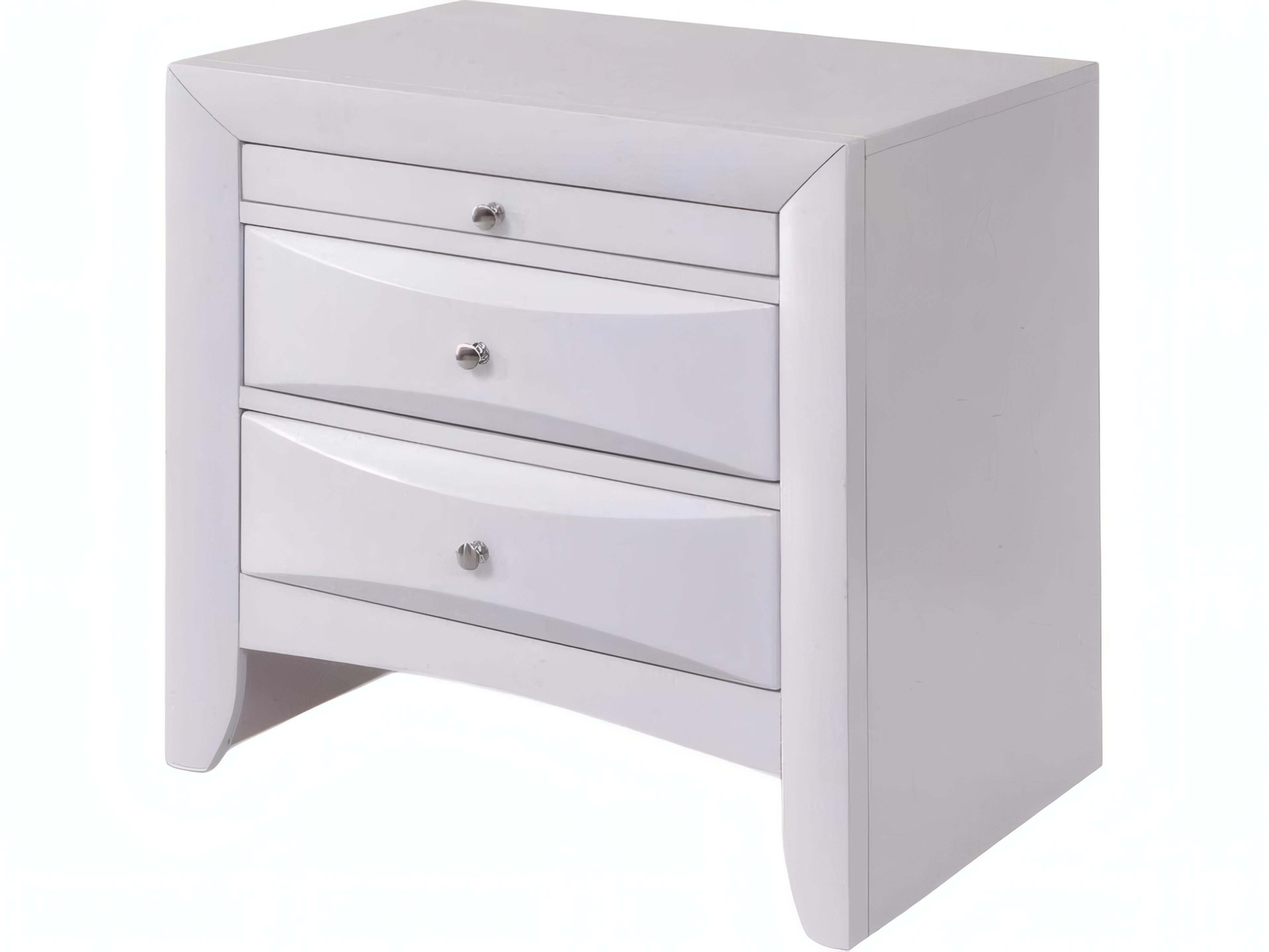 Ireland 2-Drawers Rubberwood Nightstand
