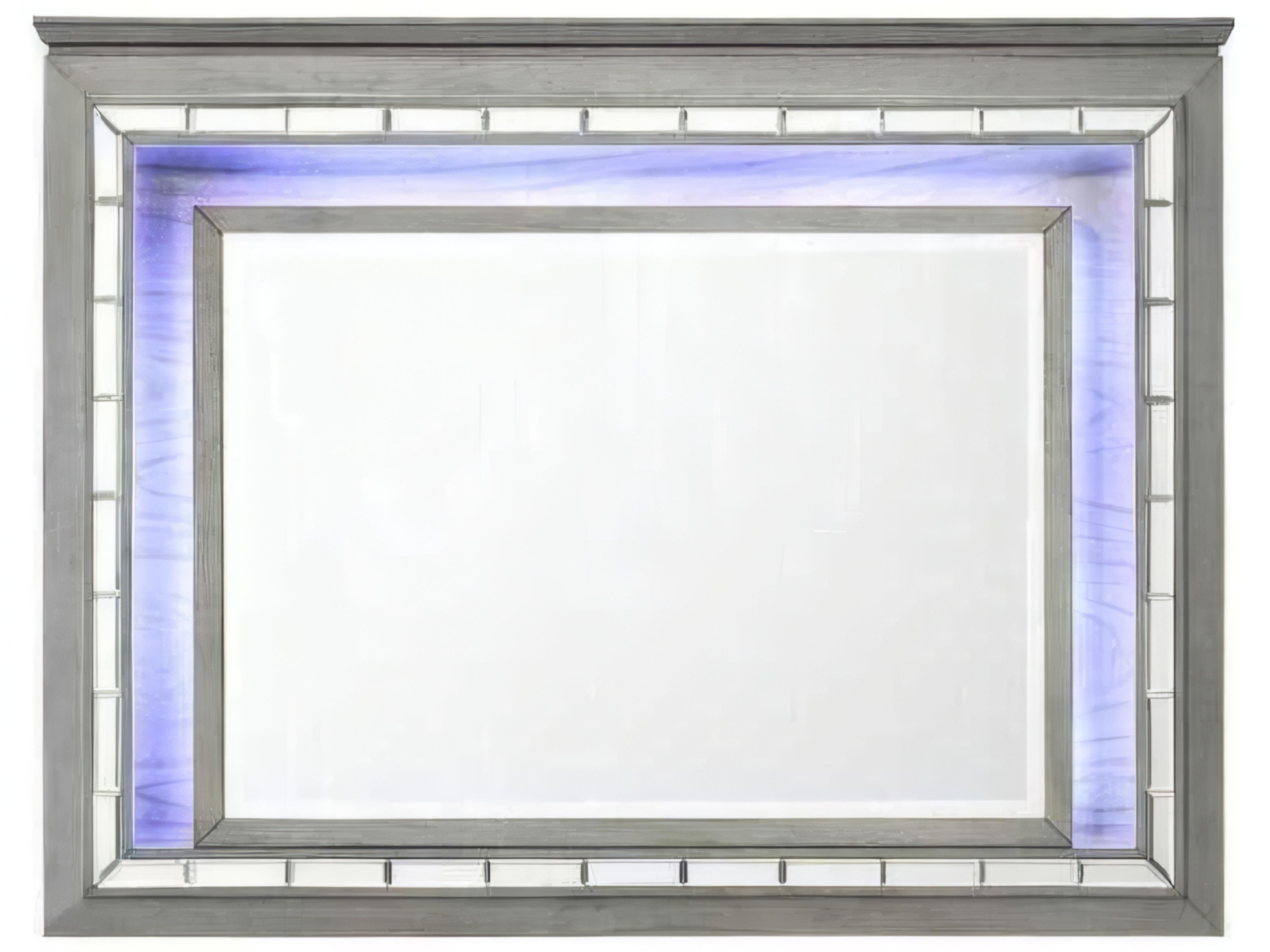 Antares Light Gray Oak Rectangular Dresser Mirror