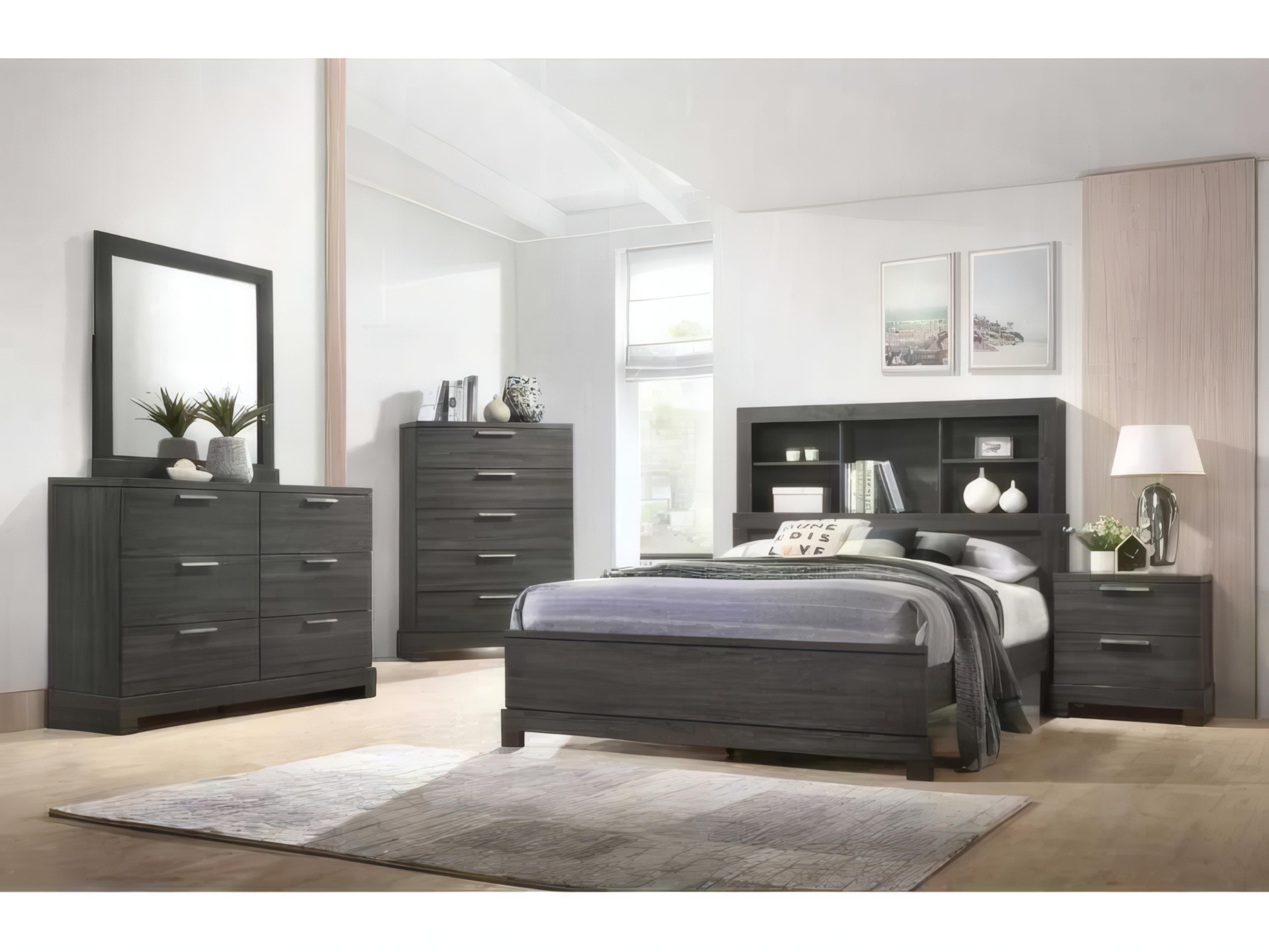 Acme Furniture Lantha Gray Oak Solid Wood Queen Platform Bed