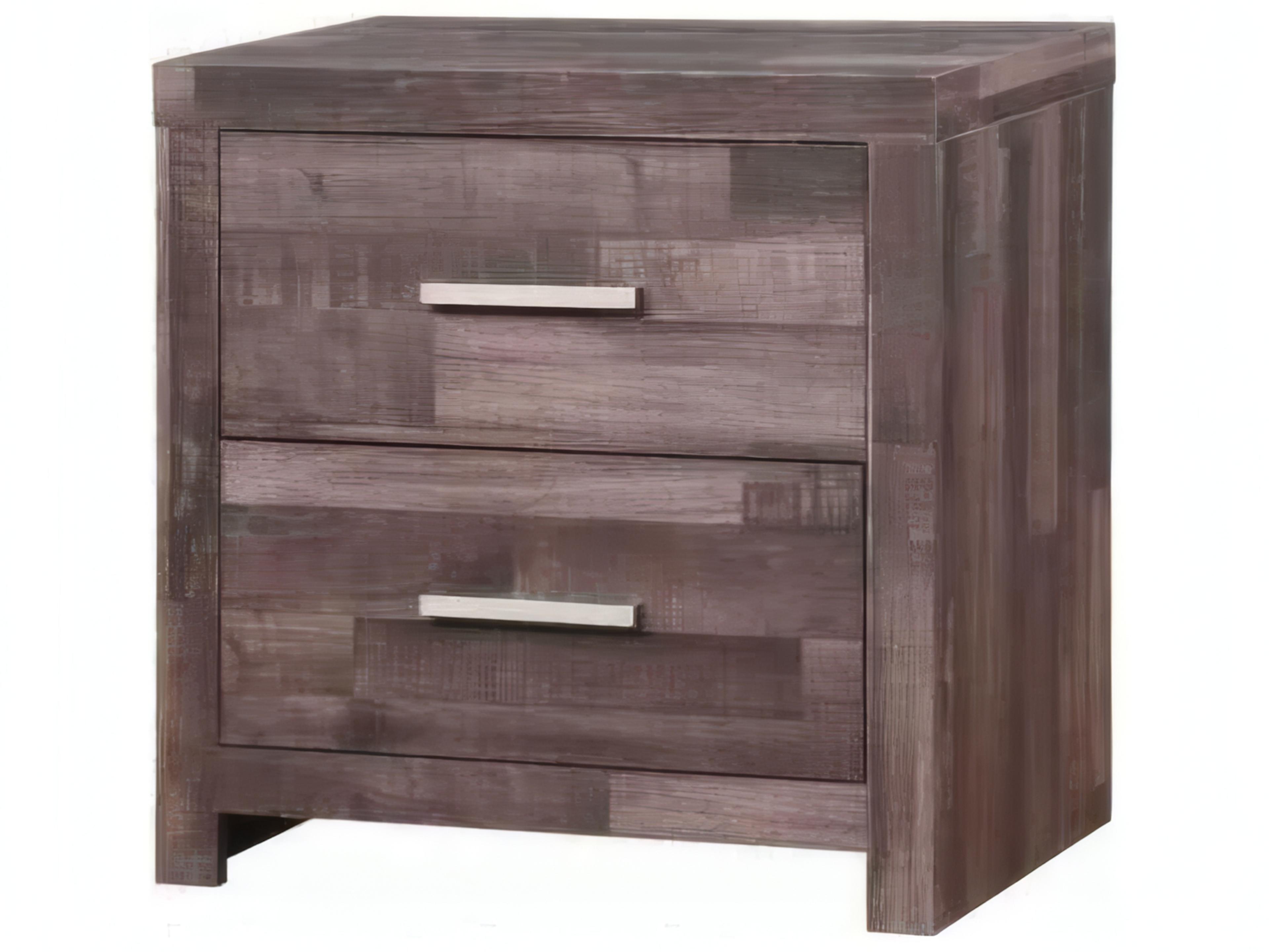 Juniper 2-Drawers Brown Pine Wood Nightstand