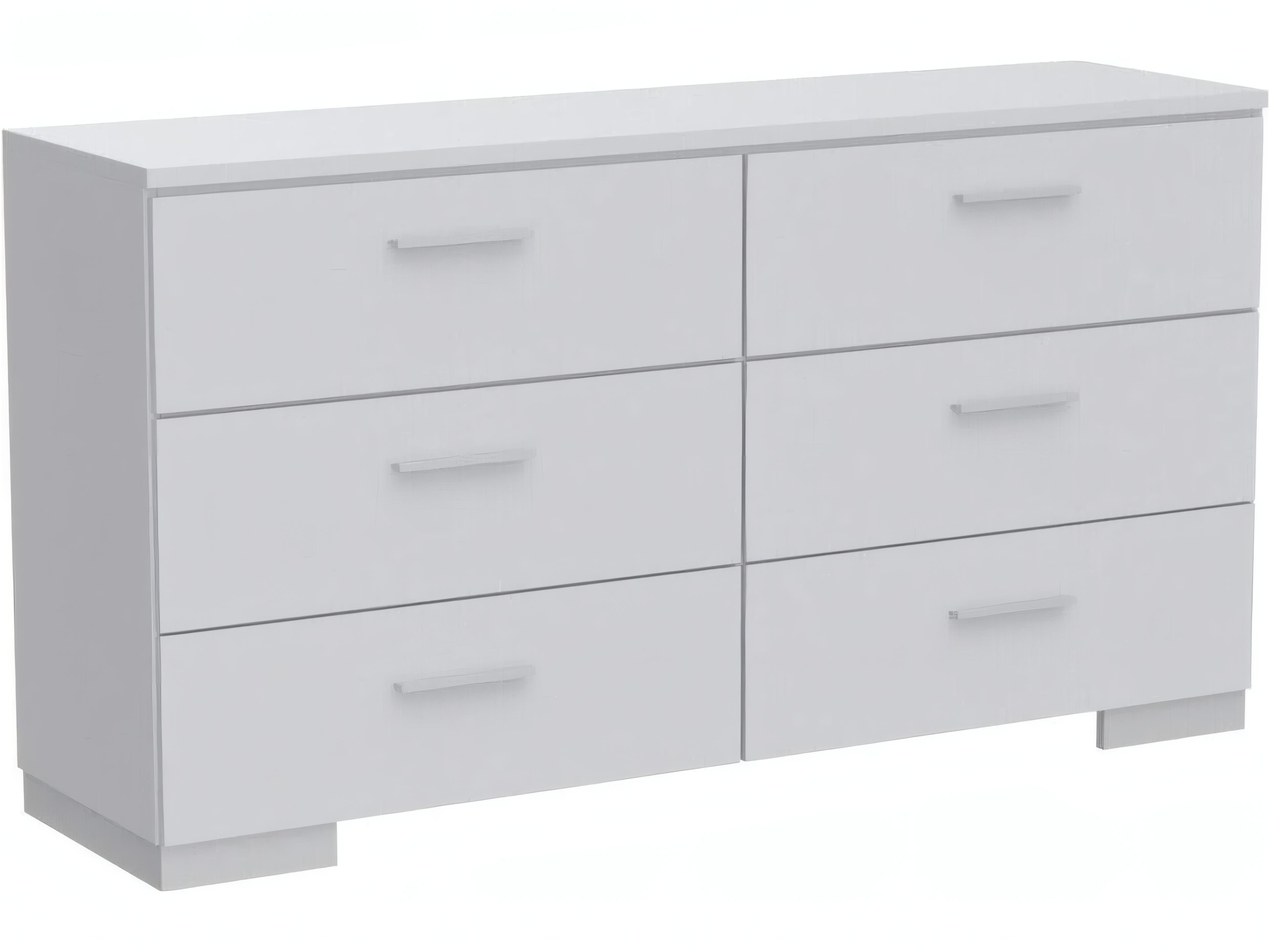 Lorimar 6 Drawer Dresser in White High Gloss