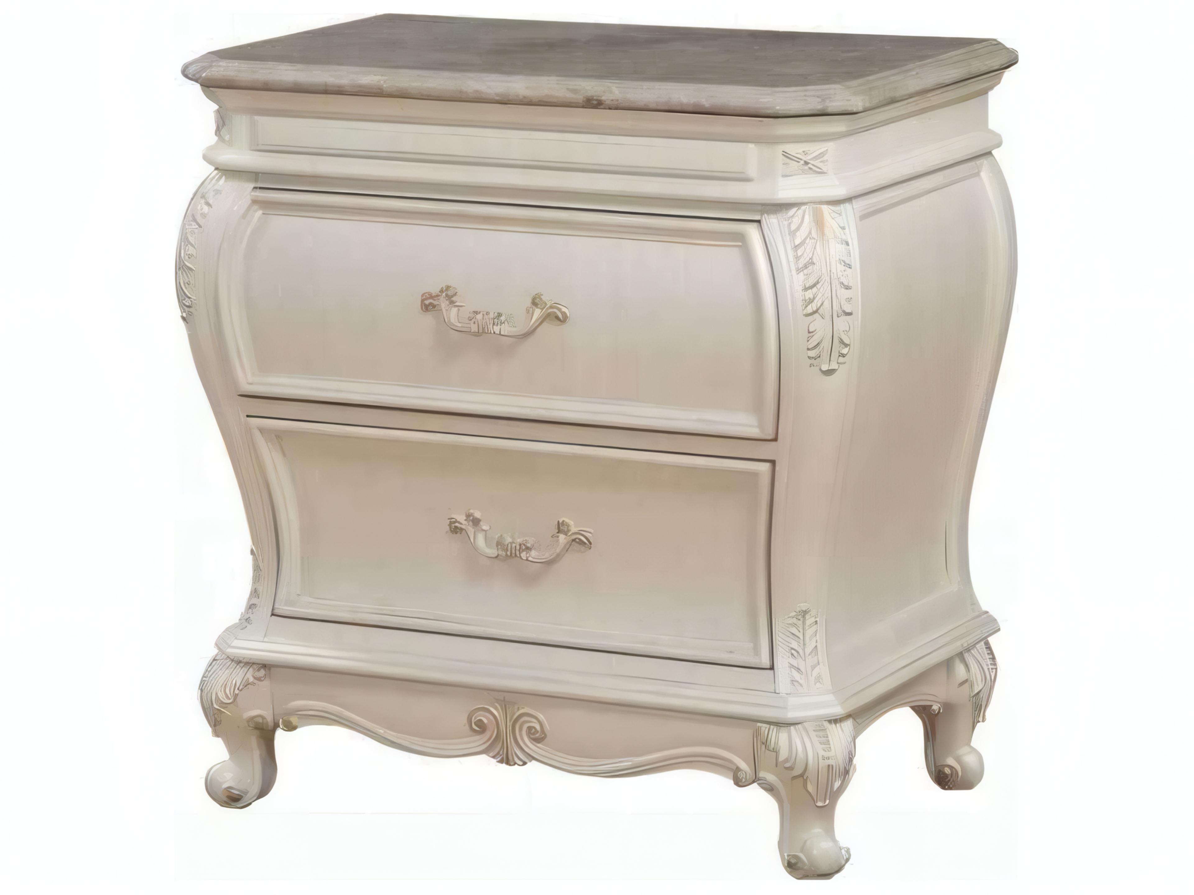 Chantelle 2-Drawers Birch Wood Nightstand