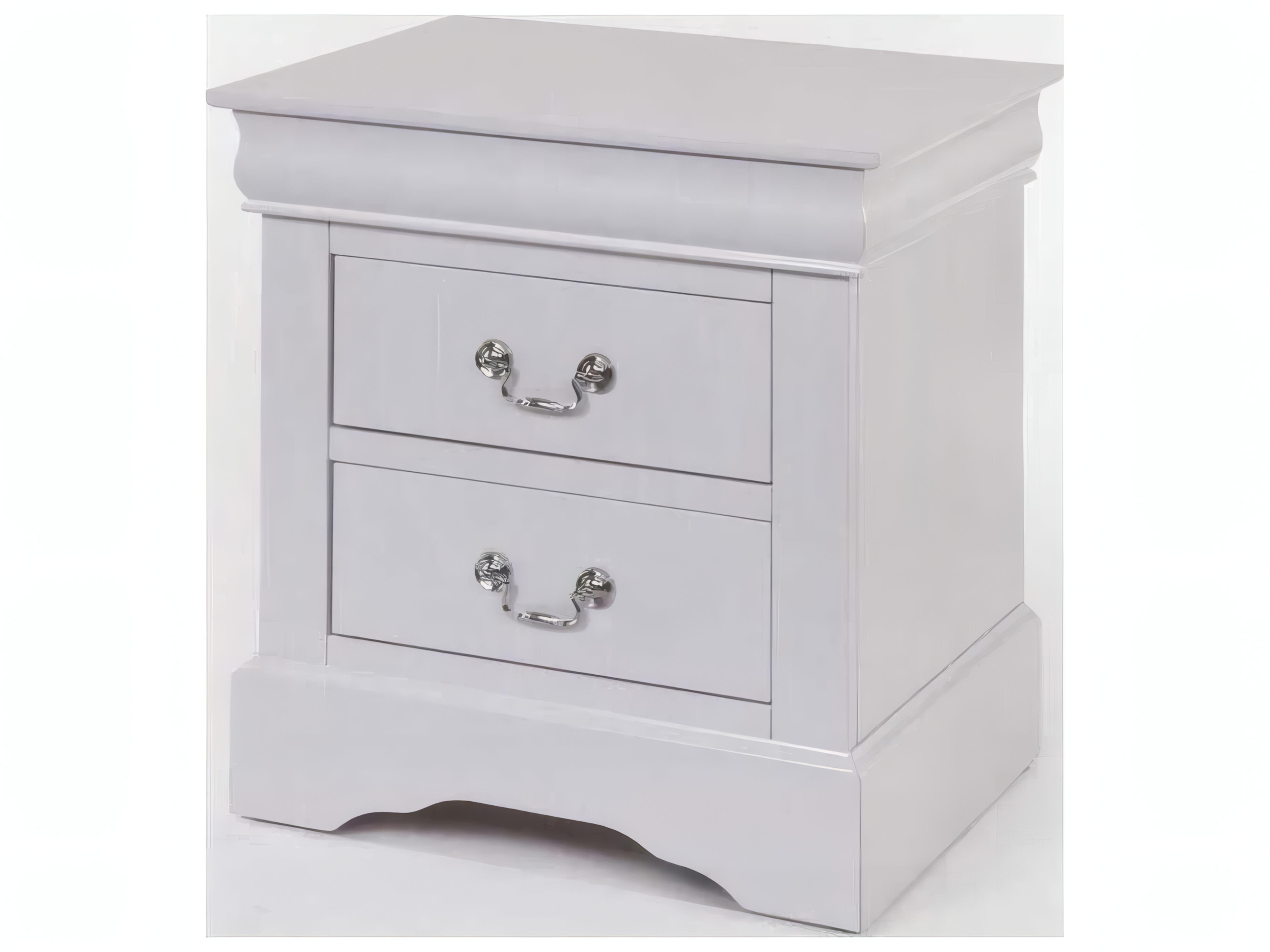Louis Philippe 2-Drawers Solid Wood Nightstand
