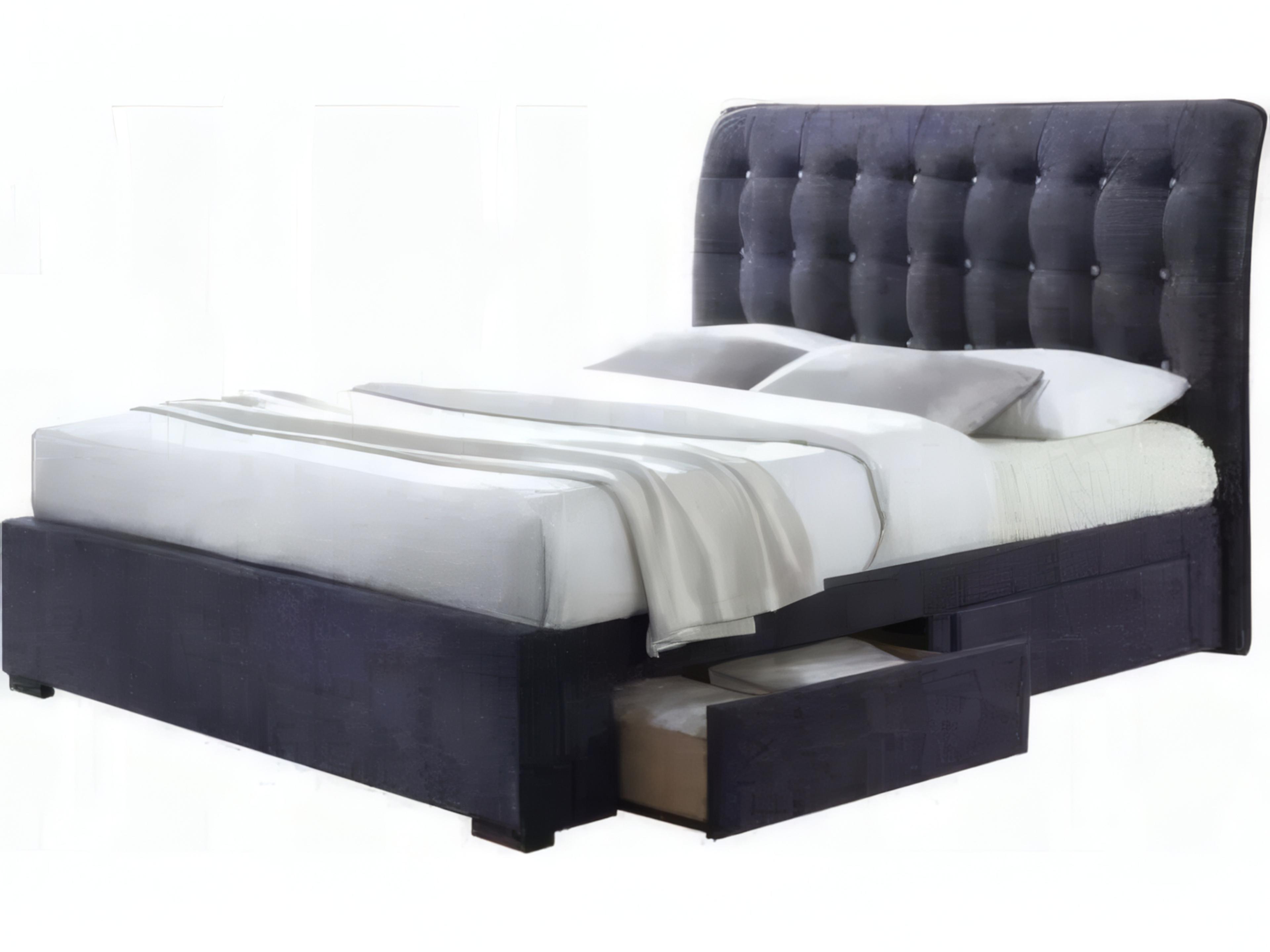 Acme Furniture Drorit Dark Gray Fabric Upholstered King Platform Bed