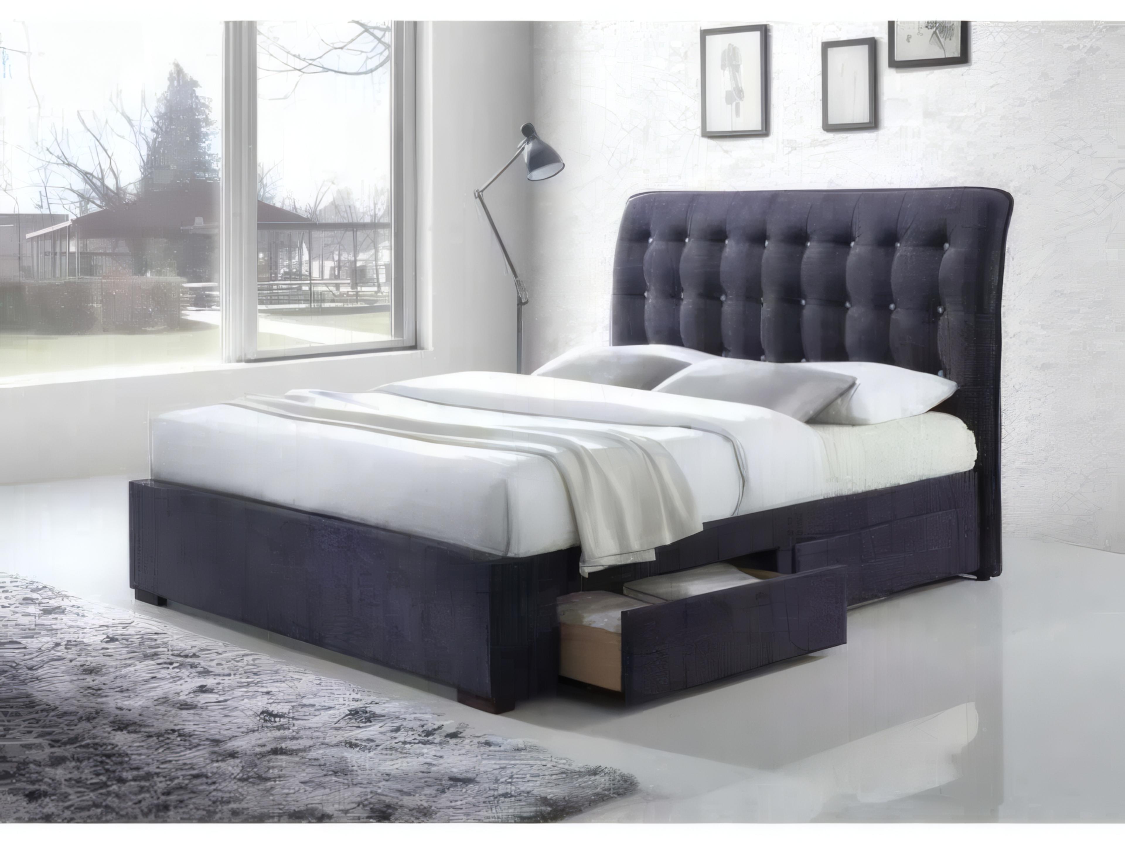 Acme Furniture Drorit Dark Gray Fabric Upholstered King Platform Bed