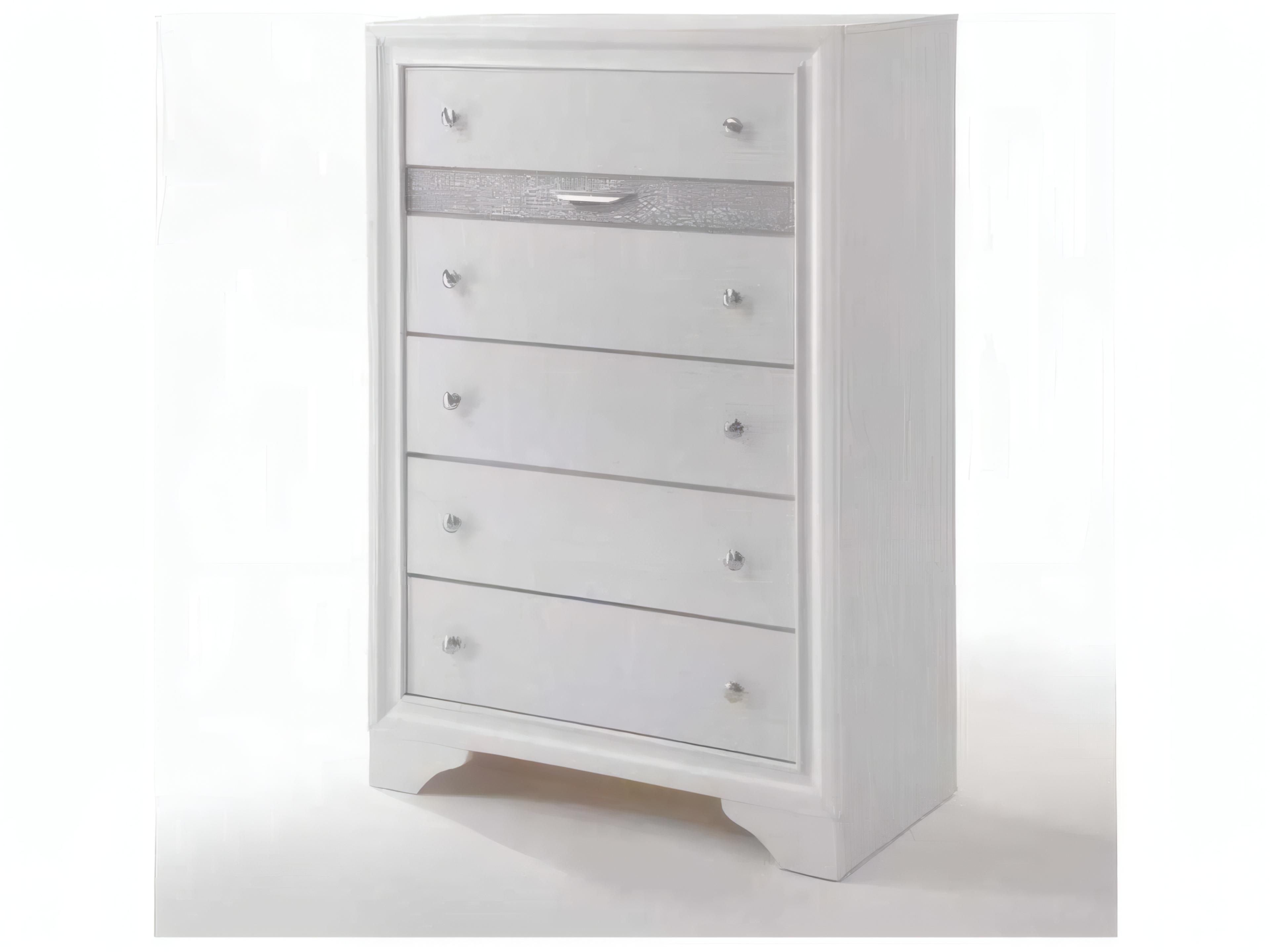 Naima White Rubberwood Accent Chest