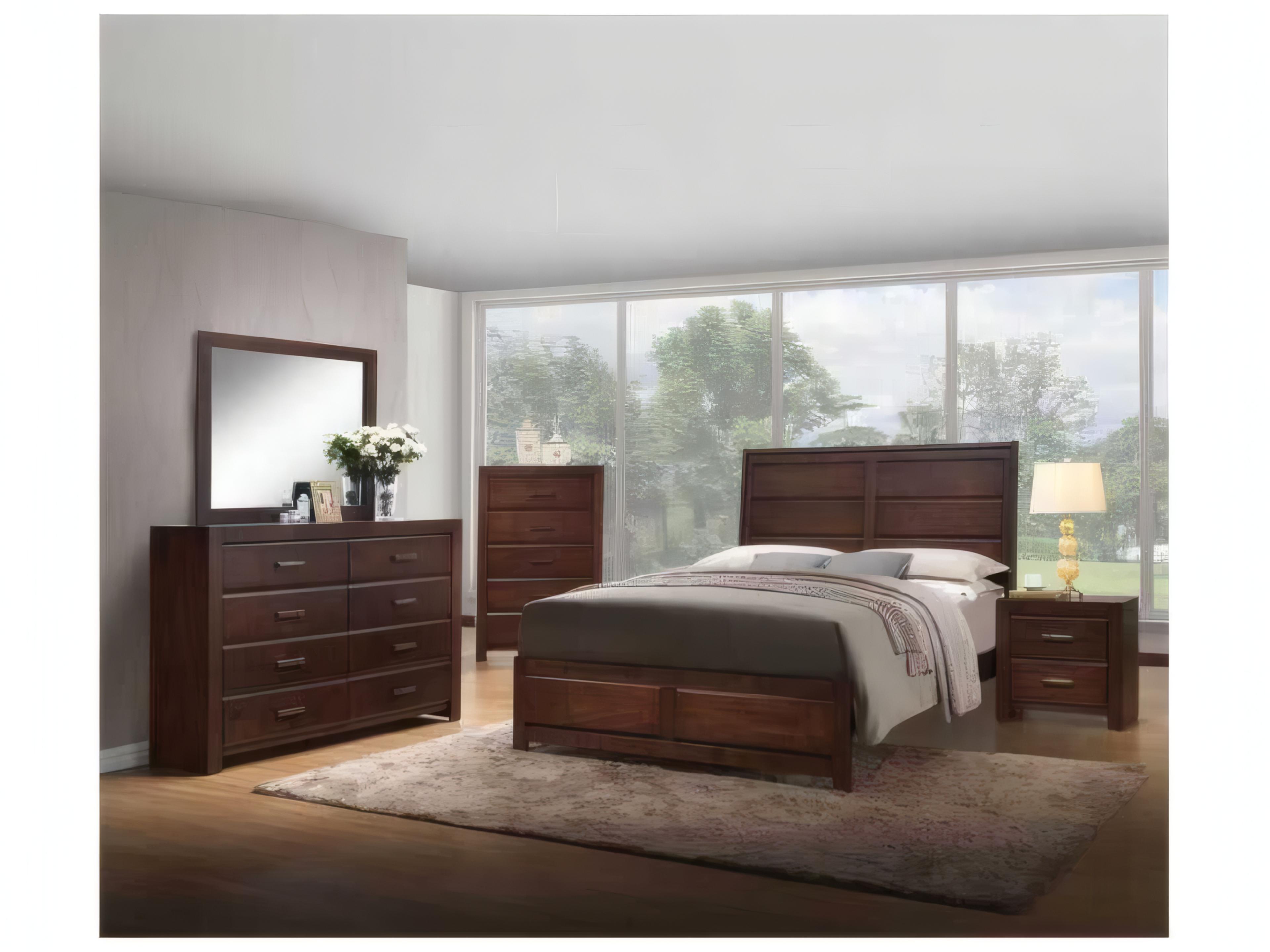 Acme Furniture Oberreit Walnut Rectangular Wall Mirror