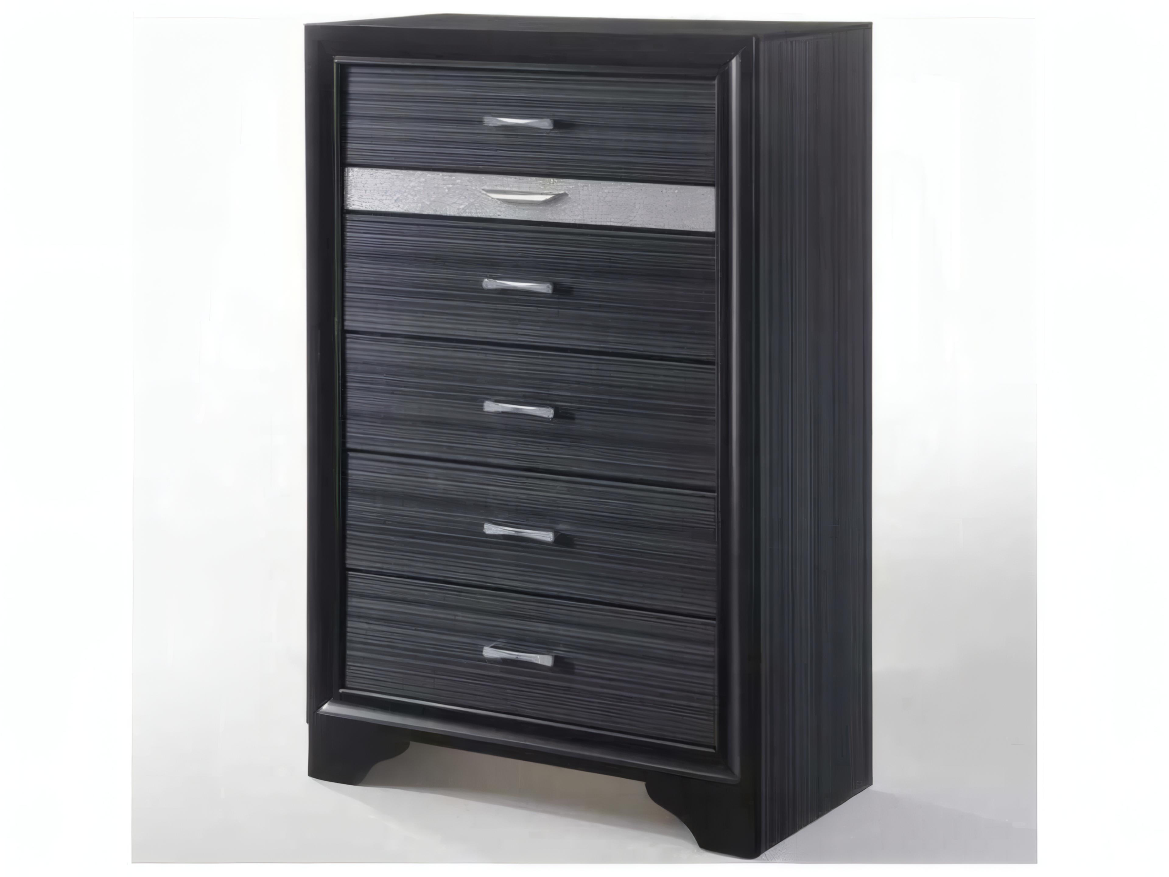 Naima Black Rubberwood Accent Chest