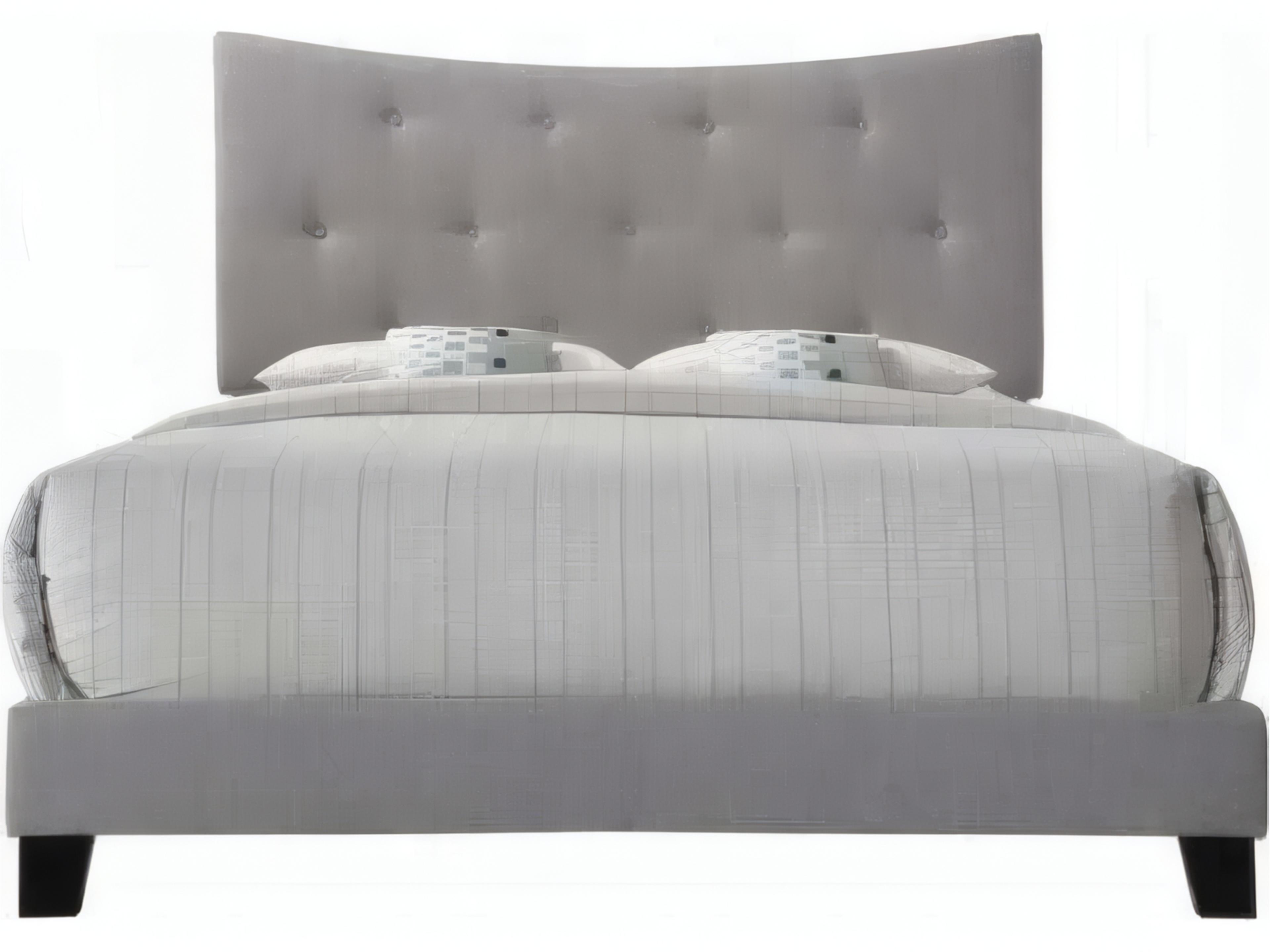 Acme Furniture Gray Fabric Rubberwood Upholstered Queen Platform Bed