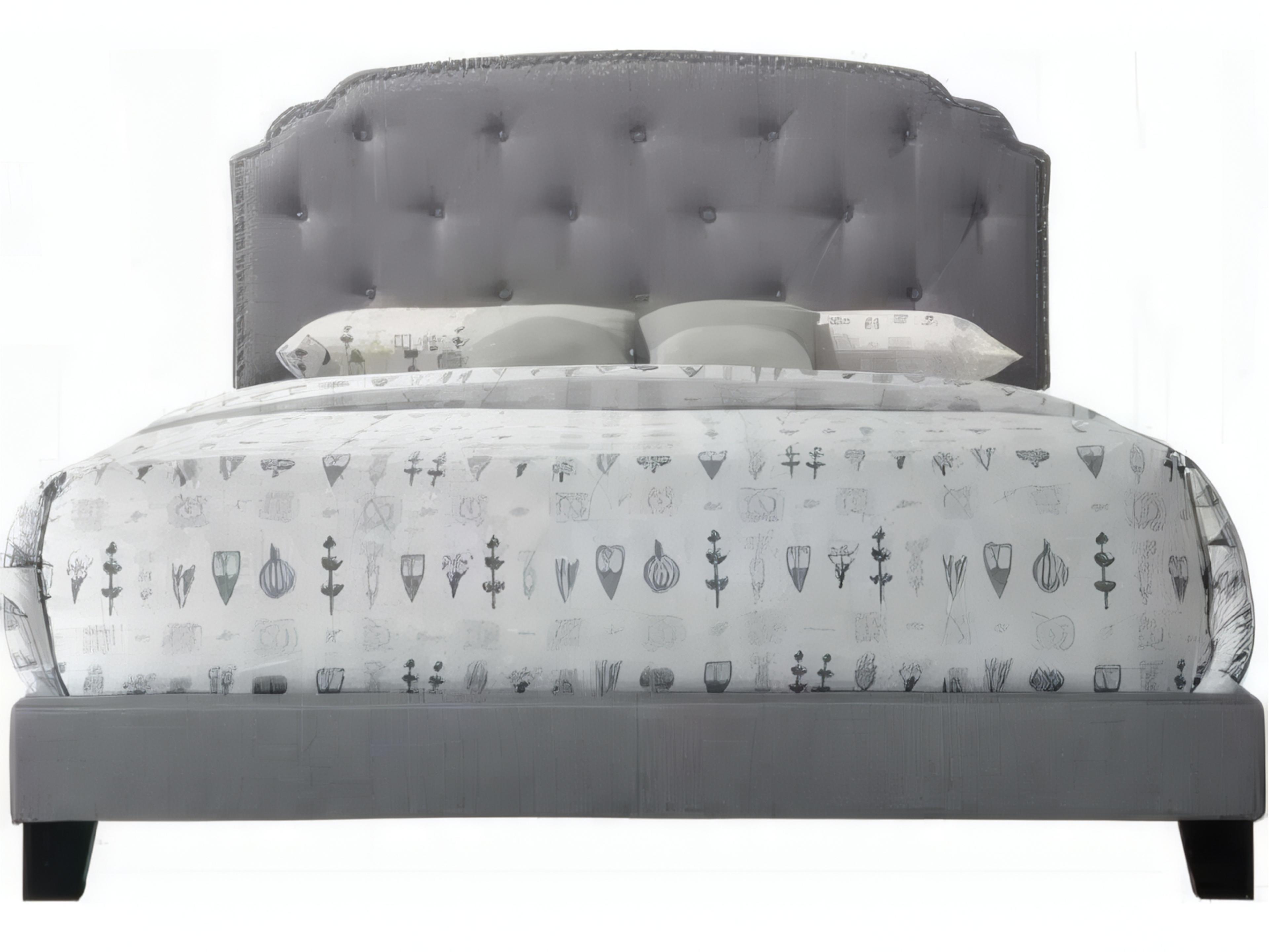 Acme Furniture Gray Fabric Rubberwood Upholstered Queen Platform Bed