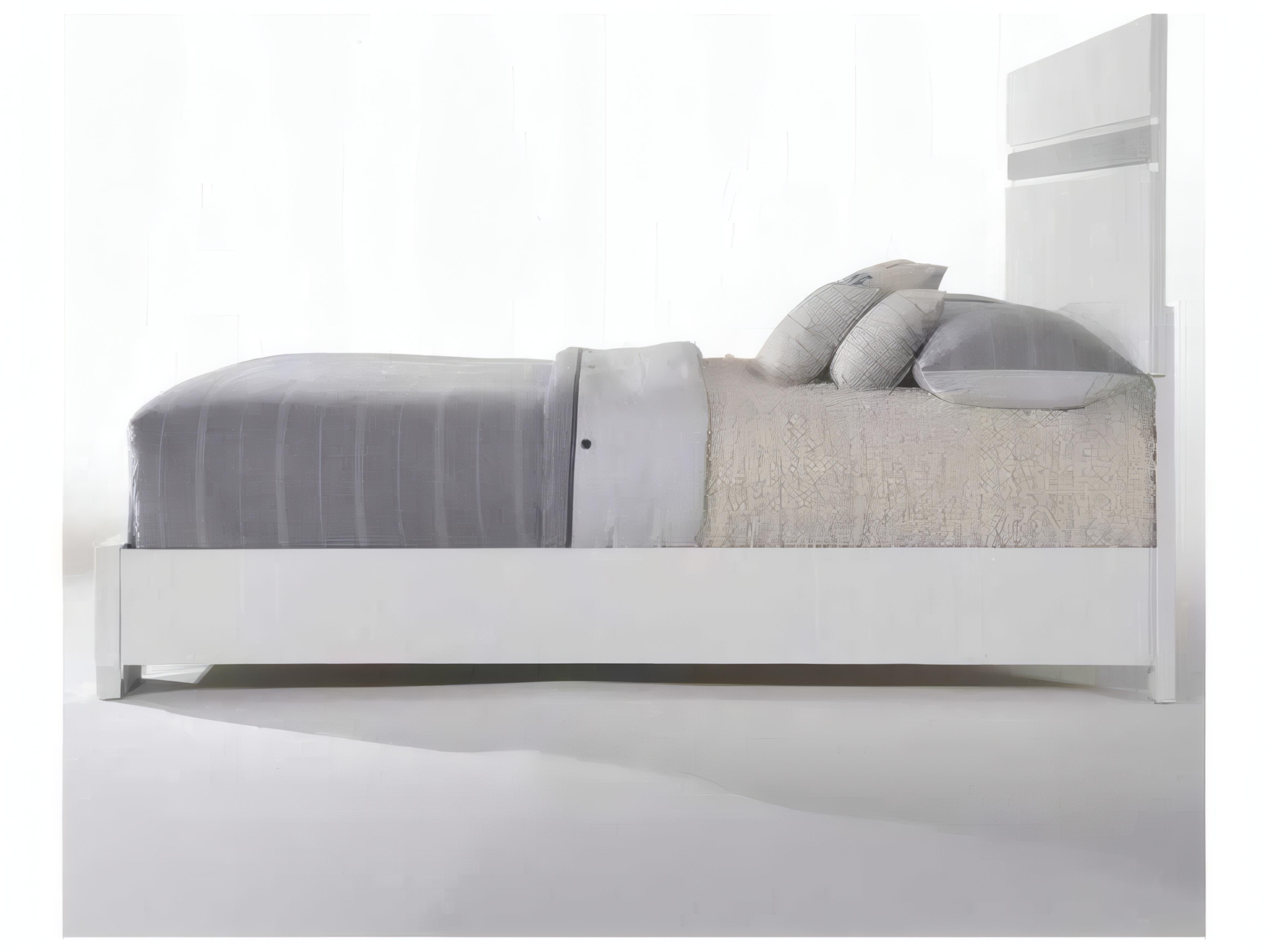 Acme Furniture Naima White High Gloss Rubberwood Wood King Platform Bed