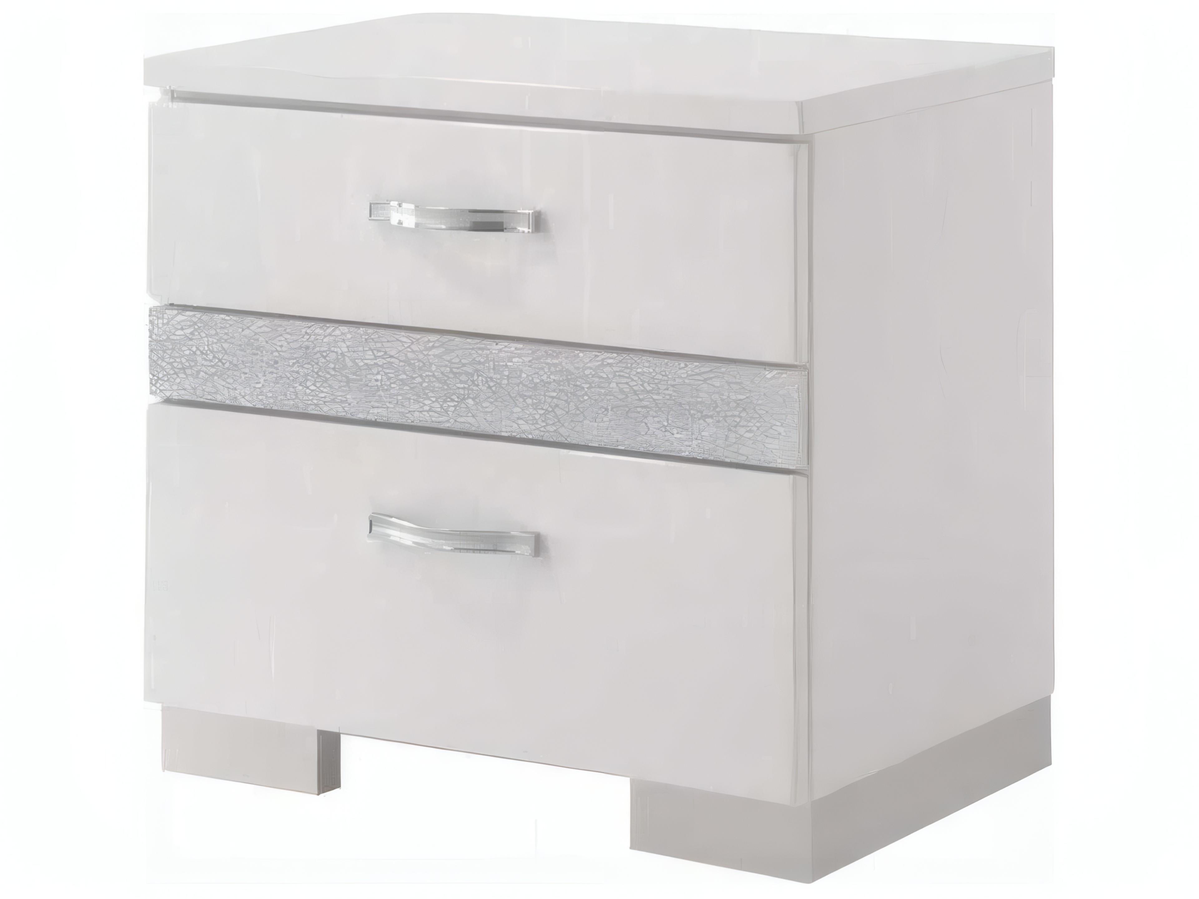 Naima 2-Drawers Rubberwood Nightstand
