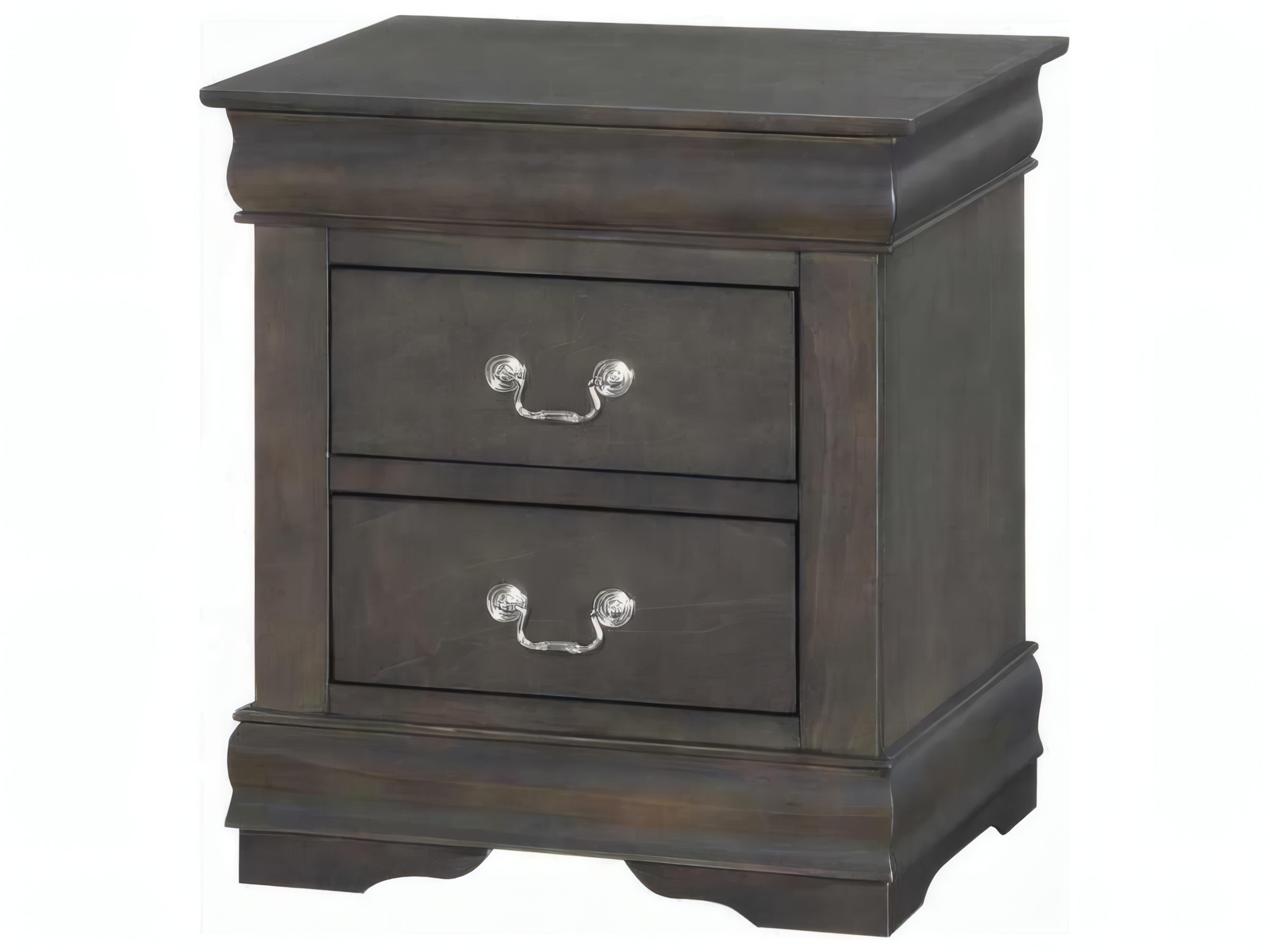 Louis Philippe 2-Drawers Solid Wood Nightstand