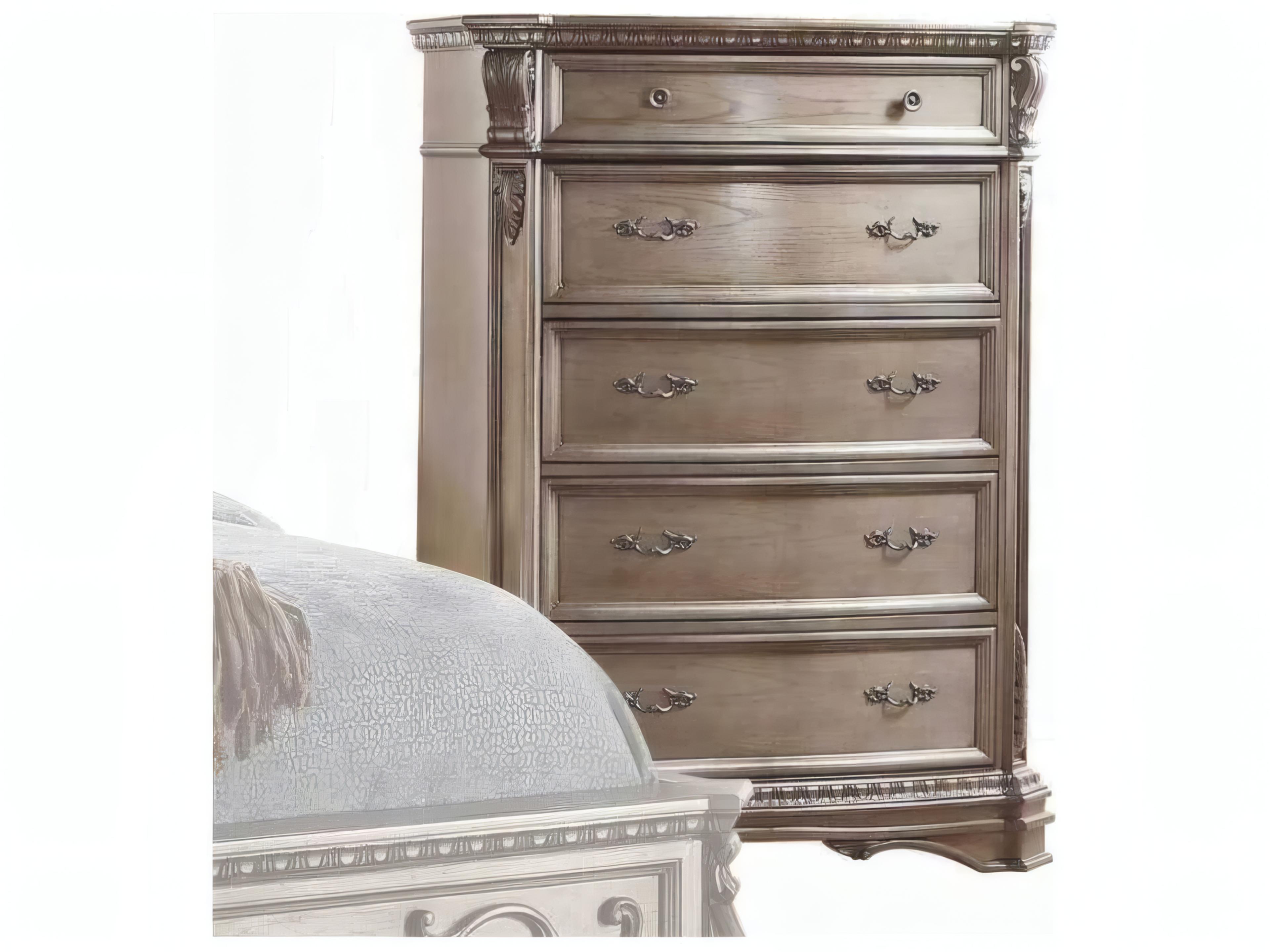 Northville Antique Silver Oak Wood Accent Chest