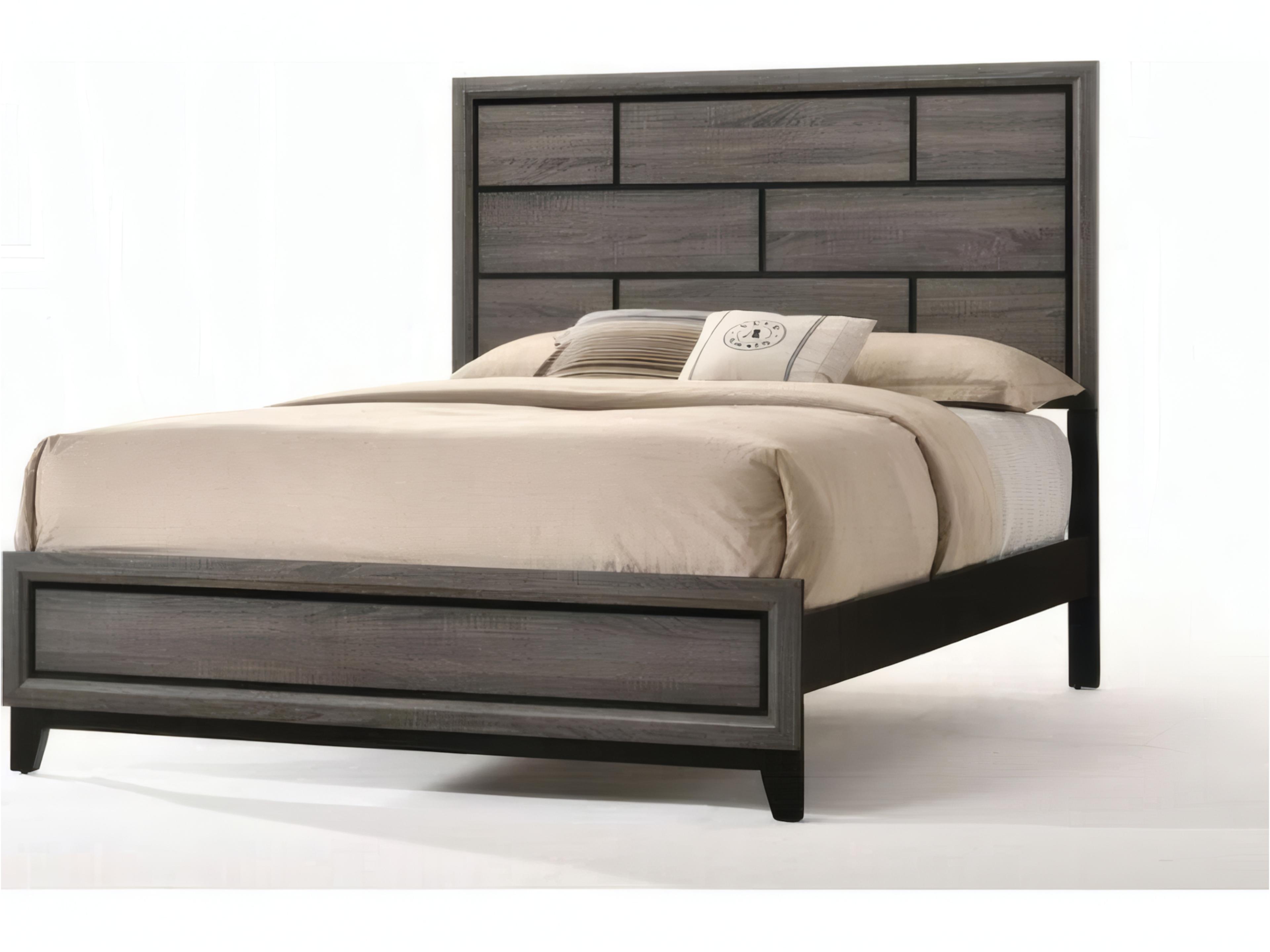Valdemar Weathered Gray Plywood Wood King Platform Bed