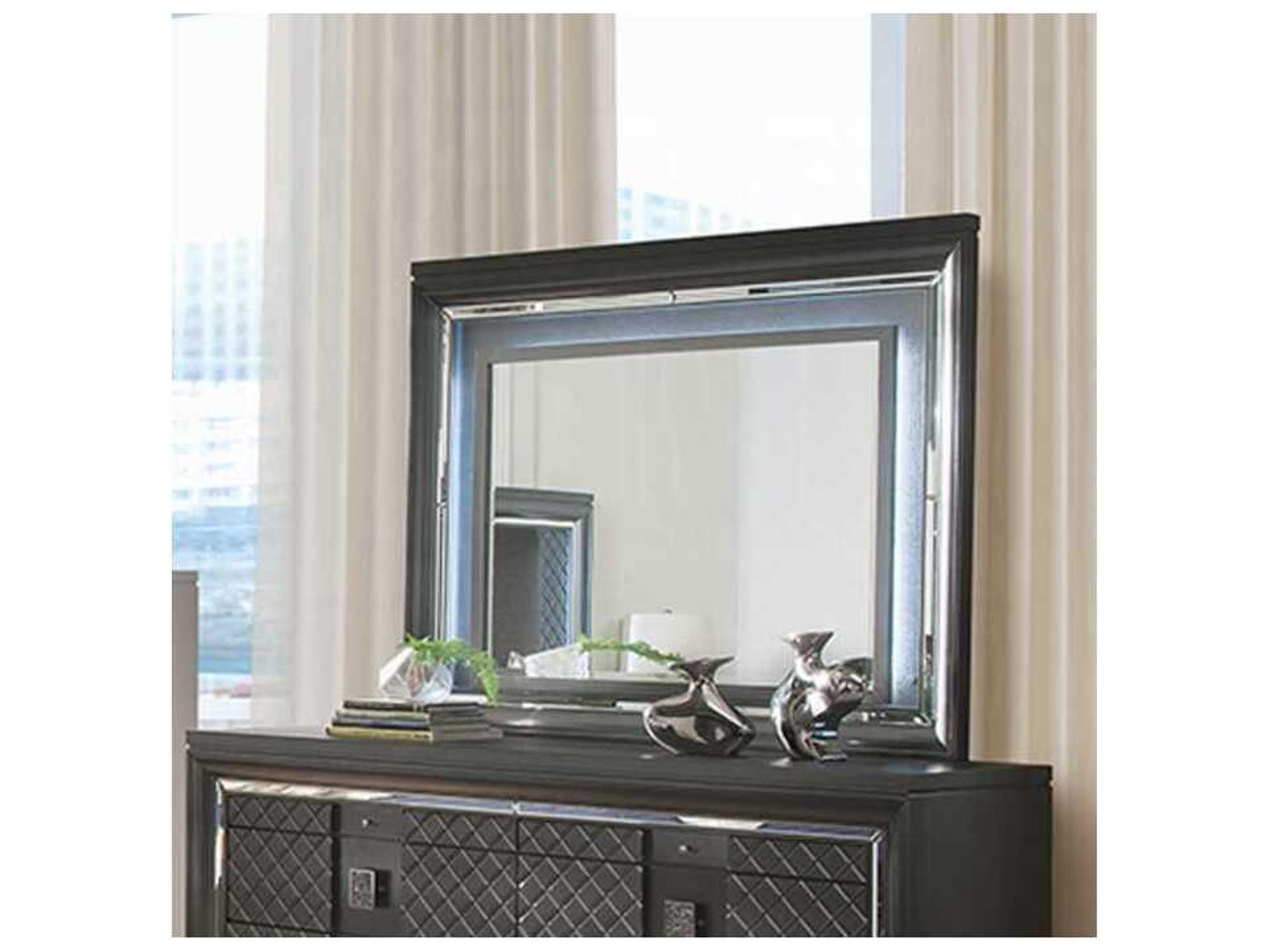 Acme Furniture Sawyer Metallic Gray Rectangular Wall Mirror