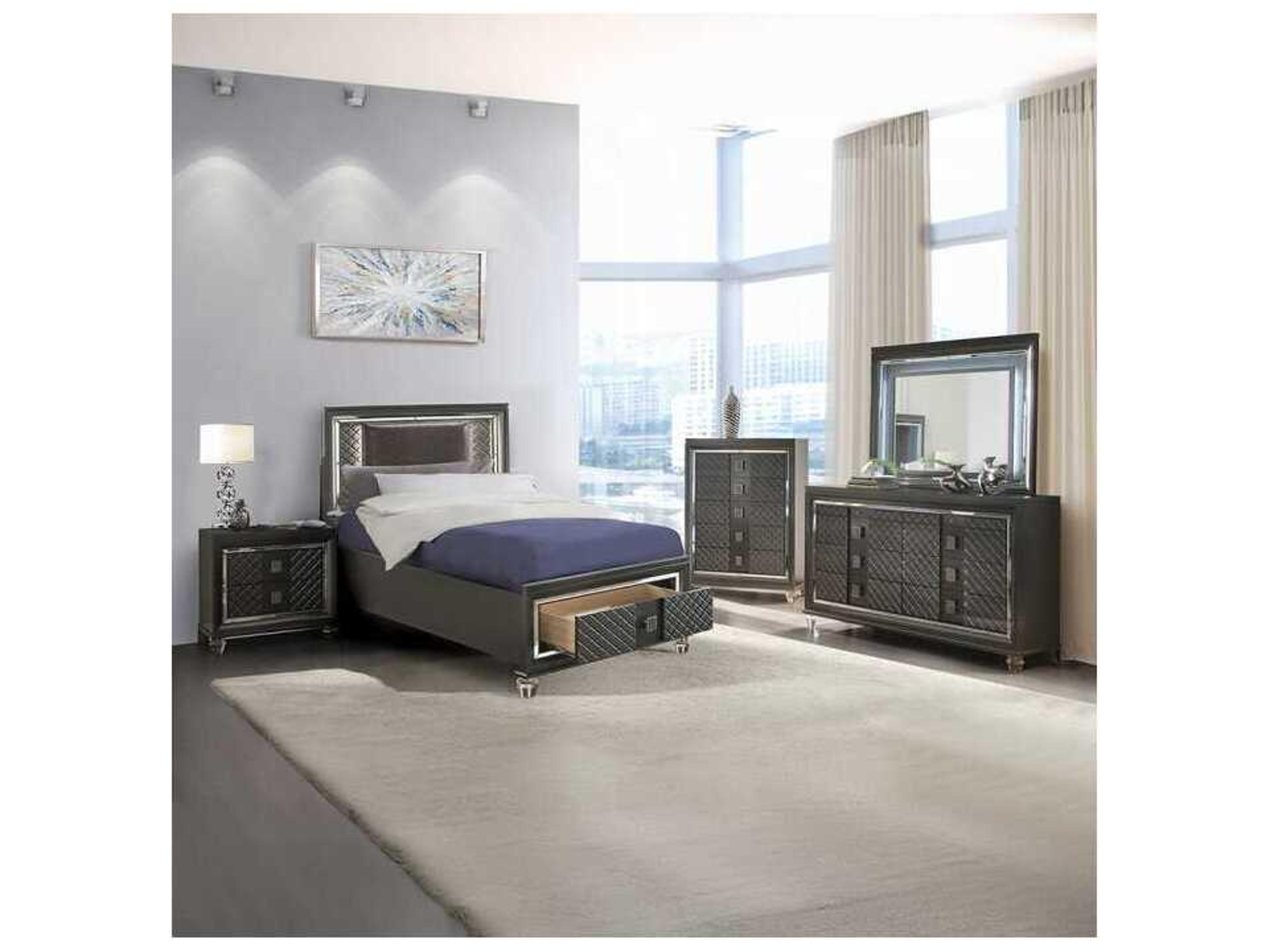 Acme Furniture Sawyer Metallic Gray Rectangular Wall Mirror