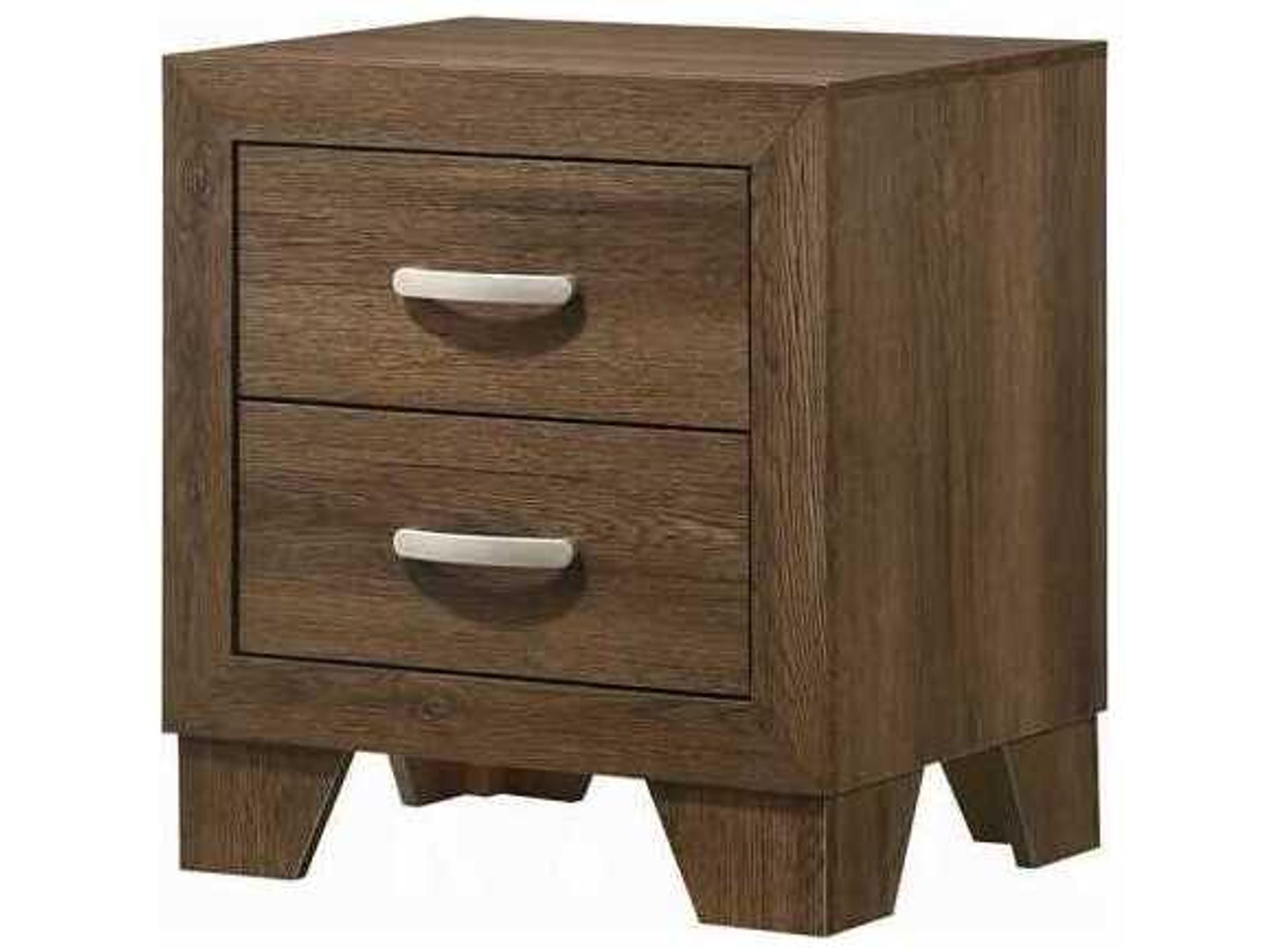 Miquell 2-Drawer Nightstand in Oak Finish