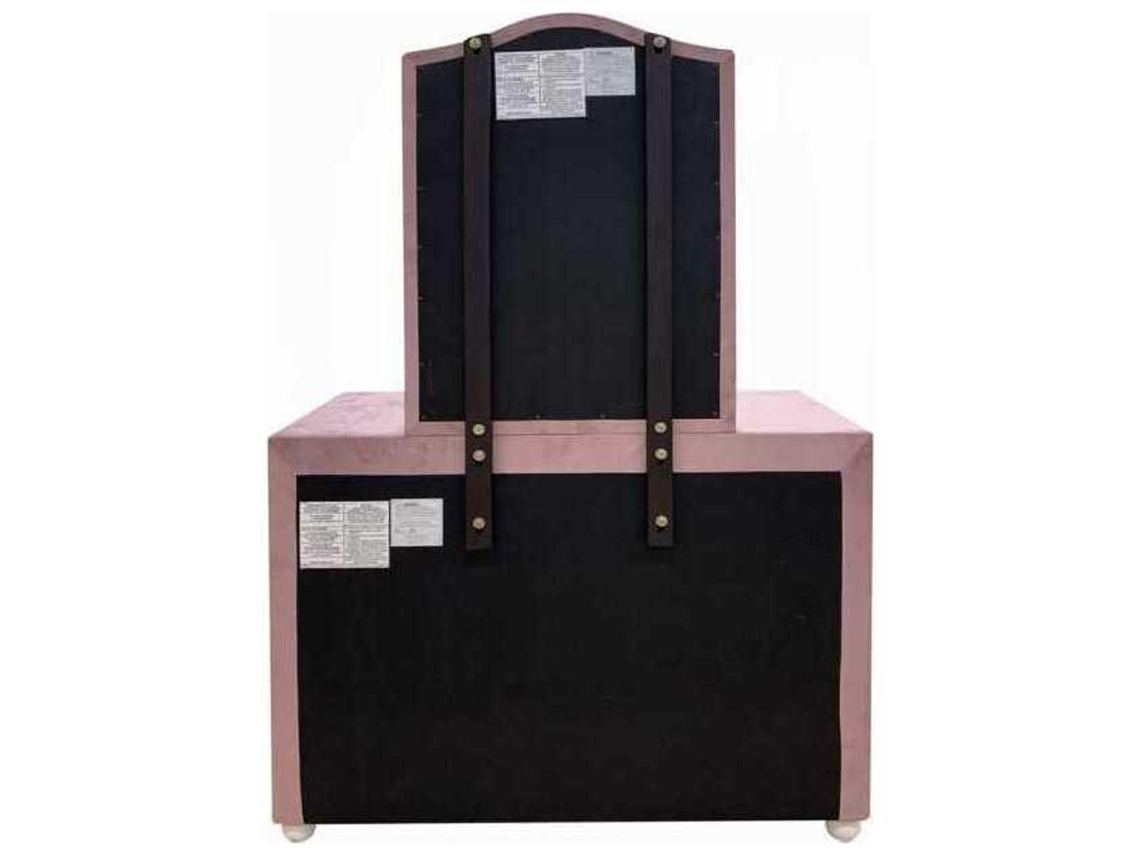 Acme Furniture Pink Fabric Wall Mirror