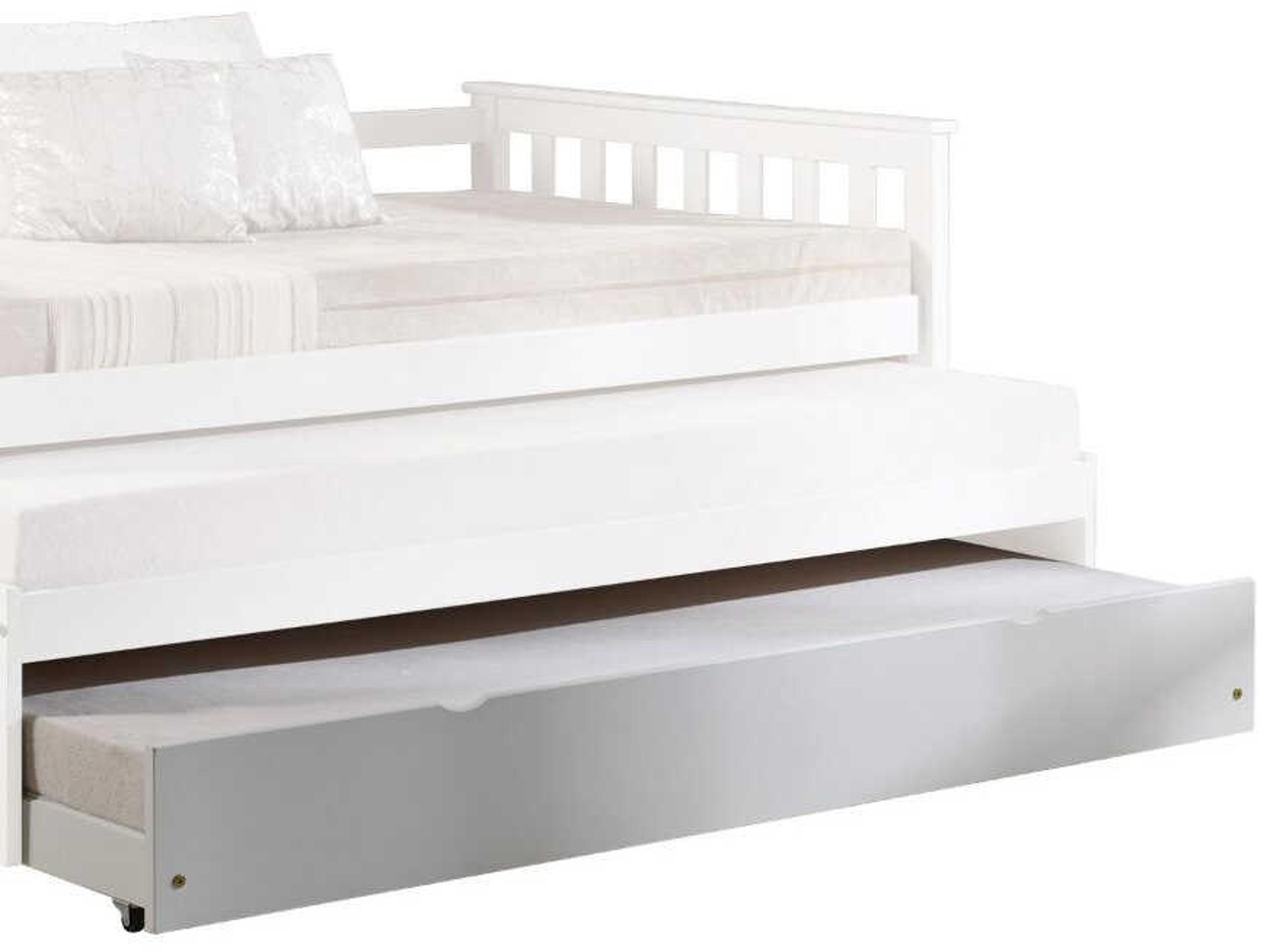 Cominia White Pine Wood Twin Trundle Bed