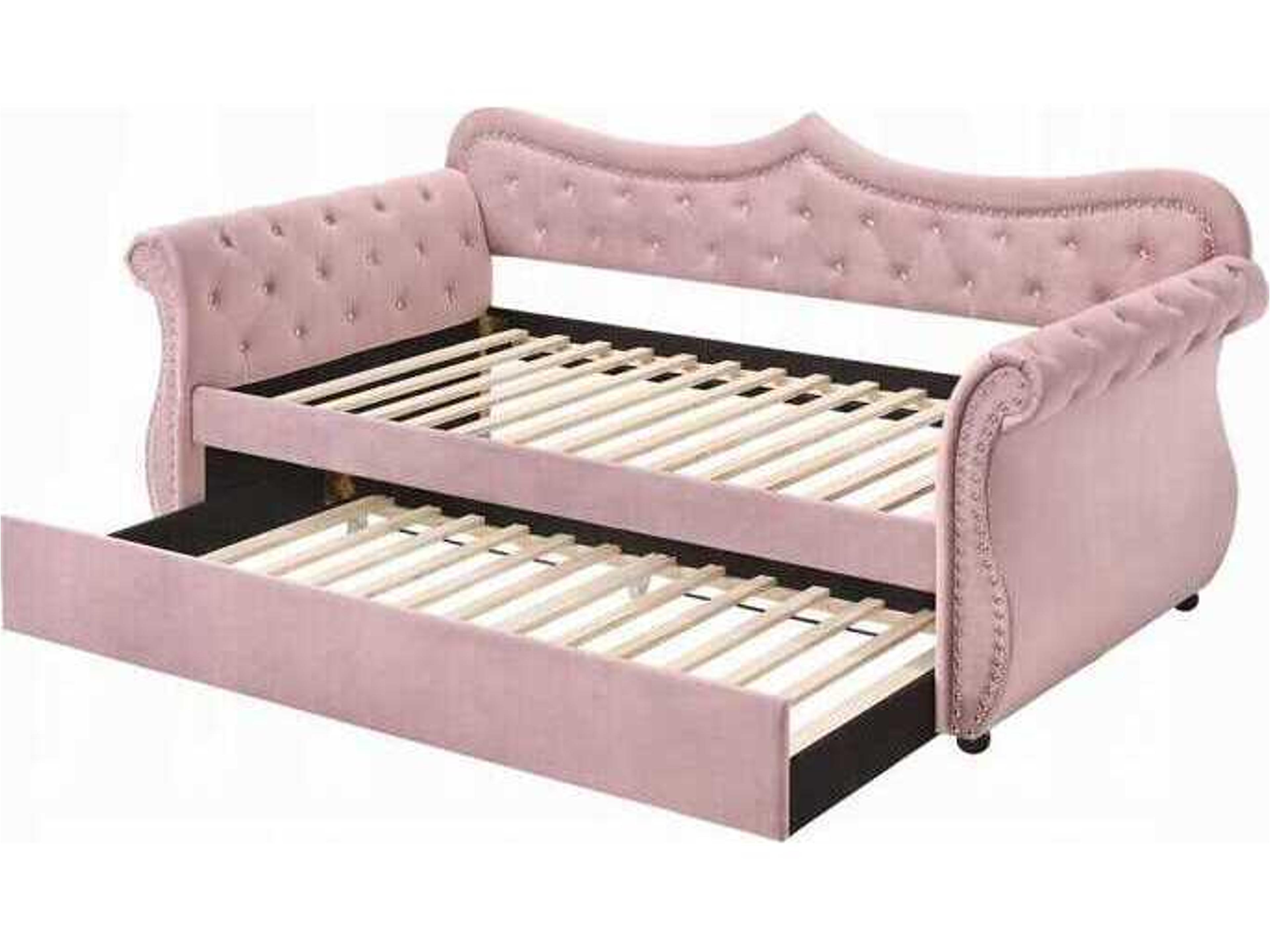 Acme Furniture Adkins Pink Velvet Poplar Wood Upholstered Twin Daybed Bed