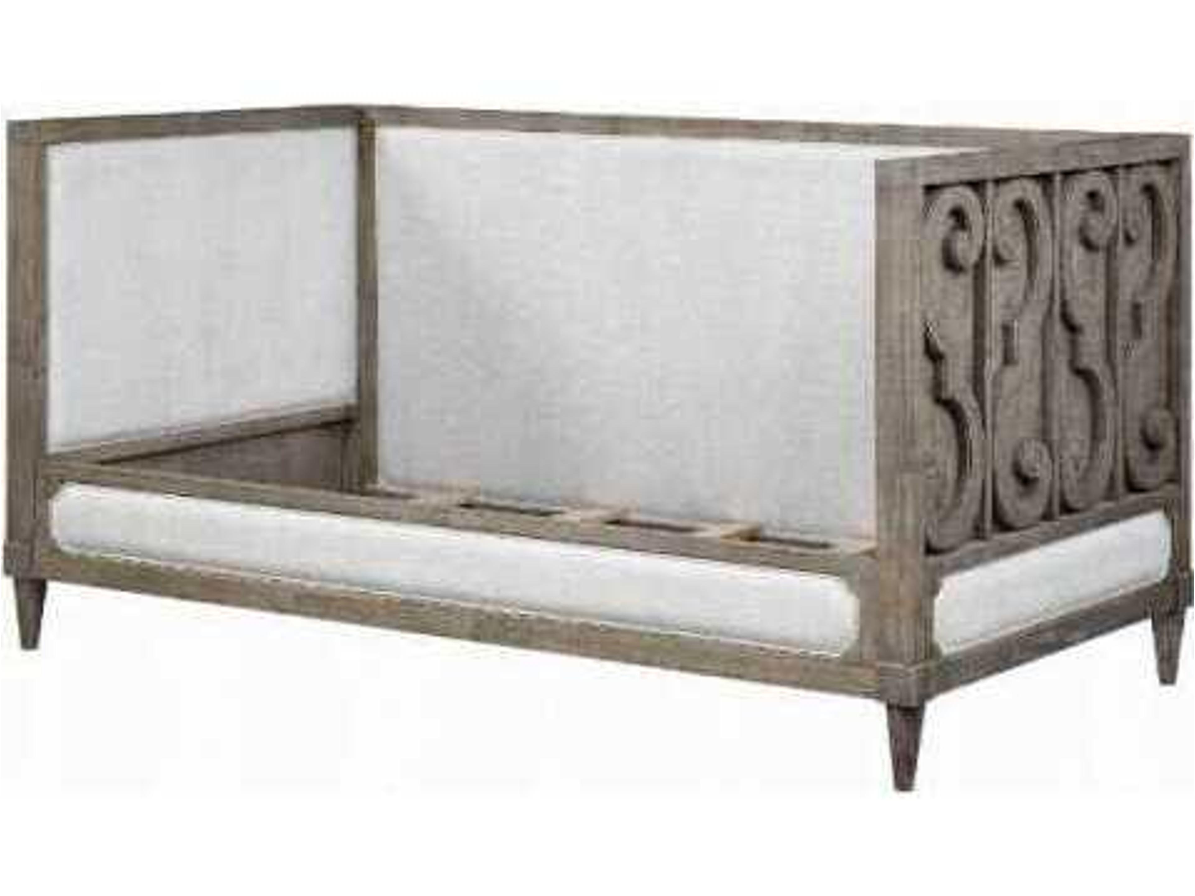 Artesia Tan Fabric Salvaged Natural Beige Upholstered Twin Daybed Bed