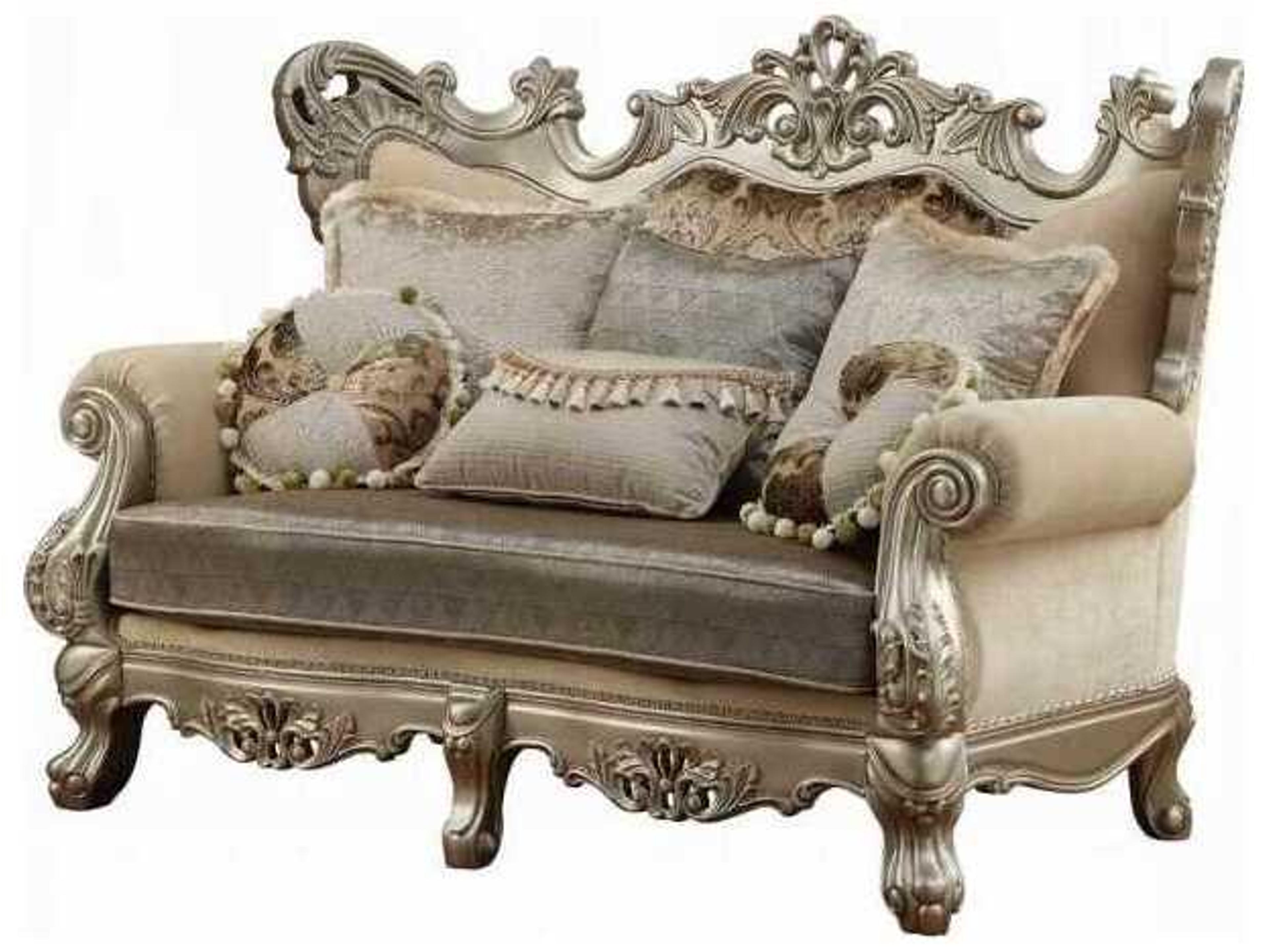 Ranita Fabric Champagne Upholstered Loveseat