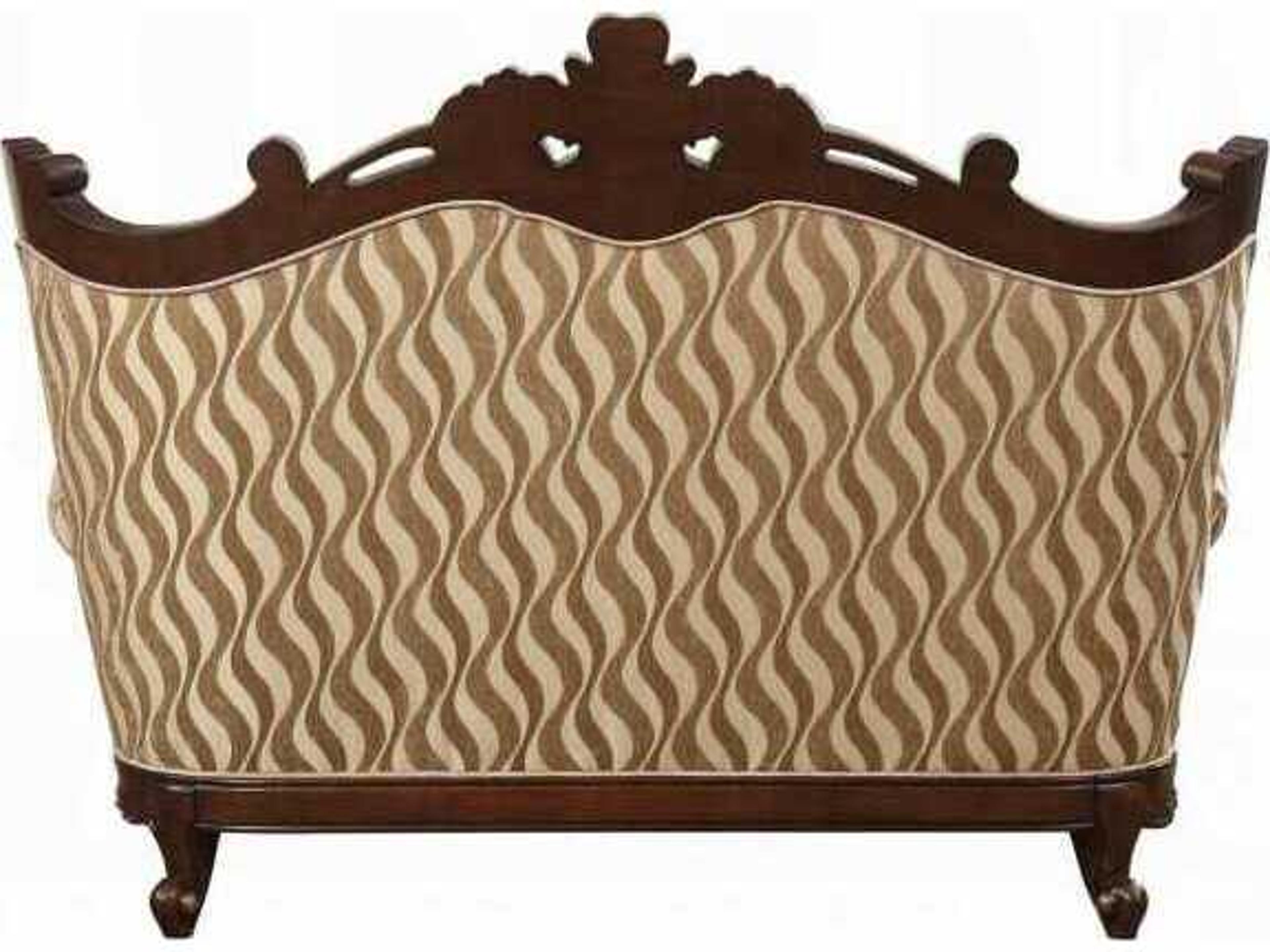 Acme Furniture Fabric Walnut Beige Upholstered Loveseat