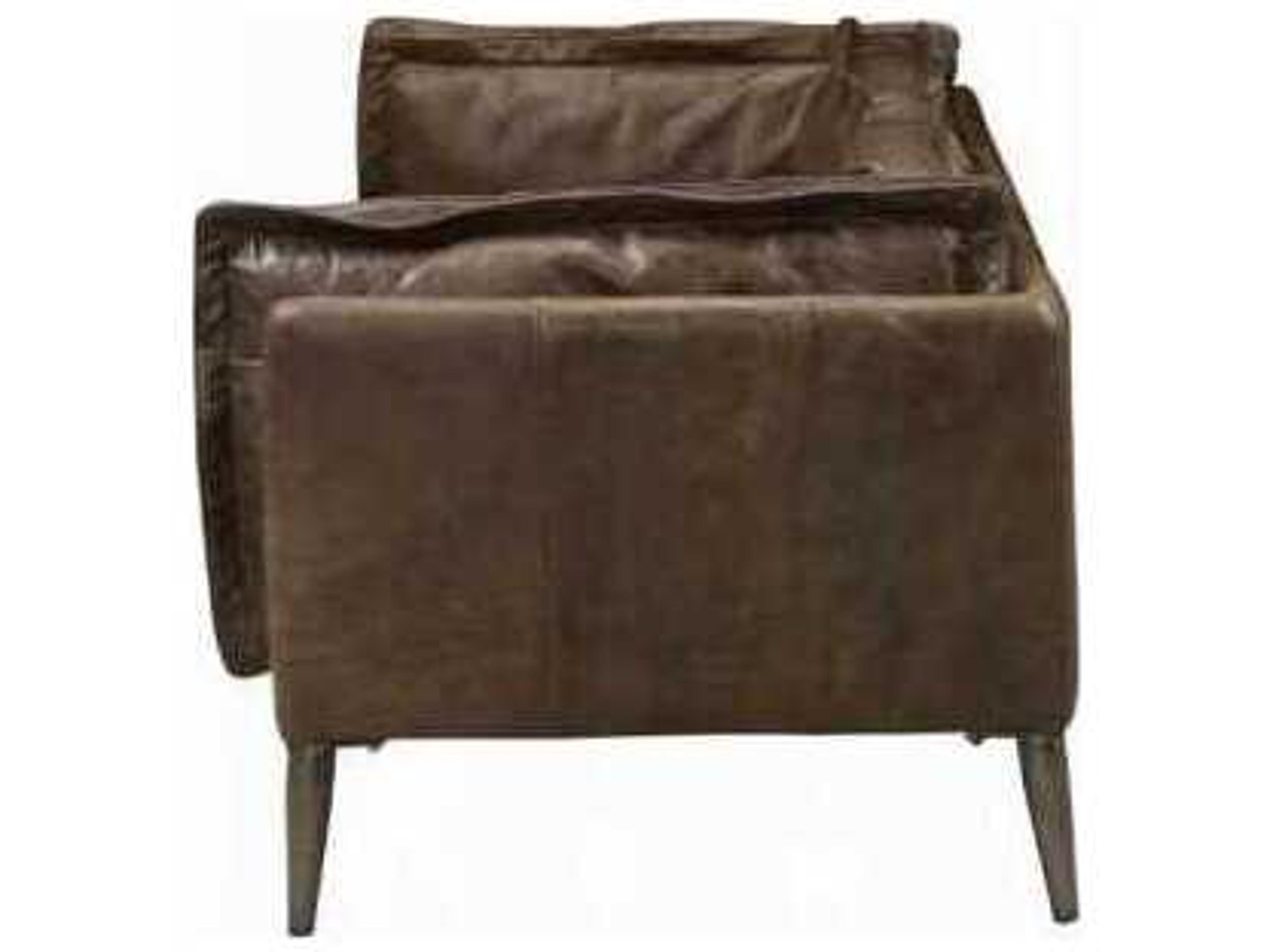 Acme Furniture Porchester Distress Chocolate Brown Leather Loveseat