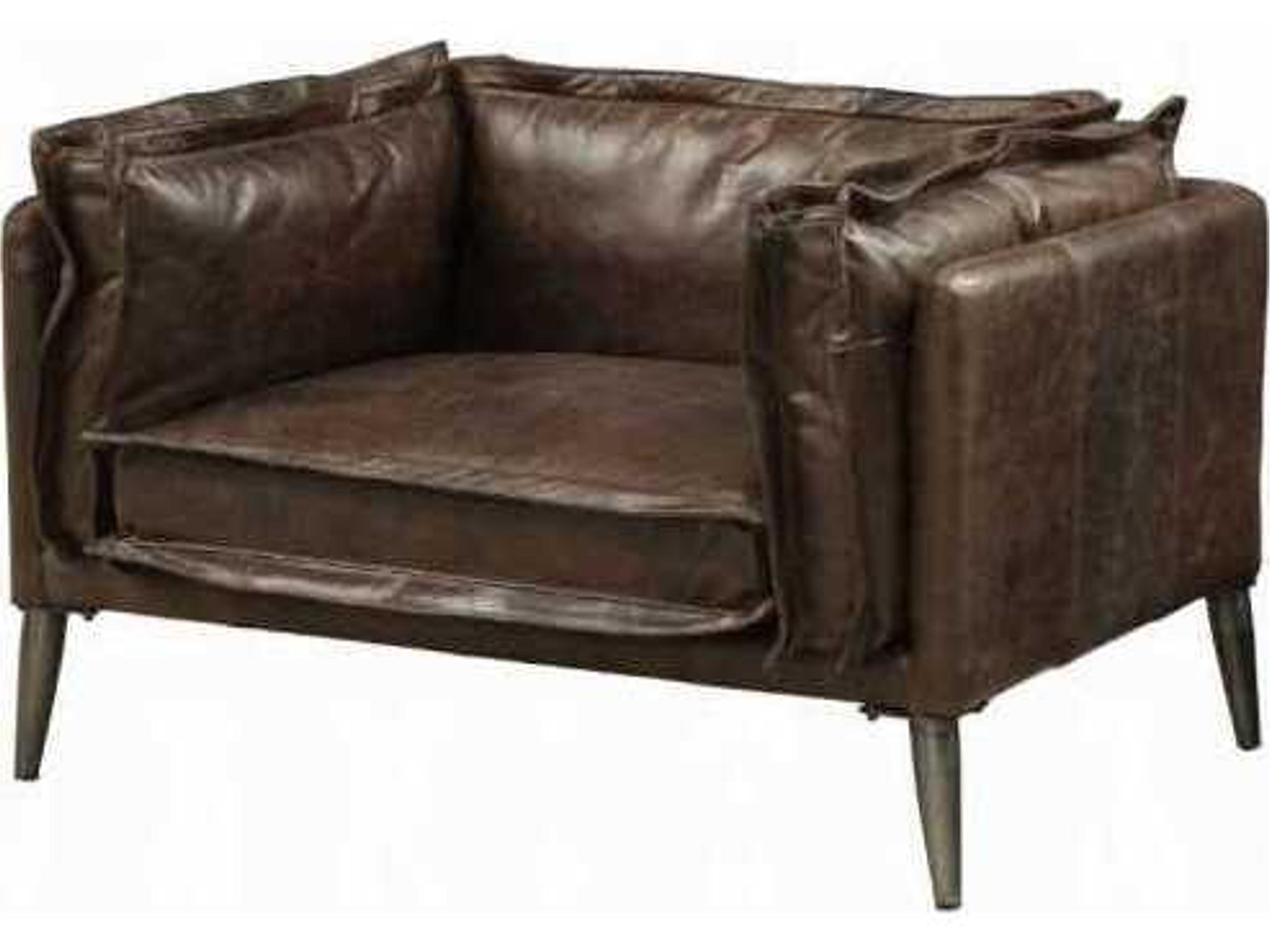 Acme Furniture Porchester Brown Leather Accent Chair