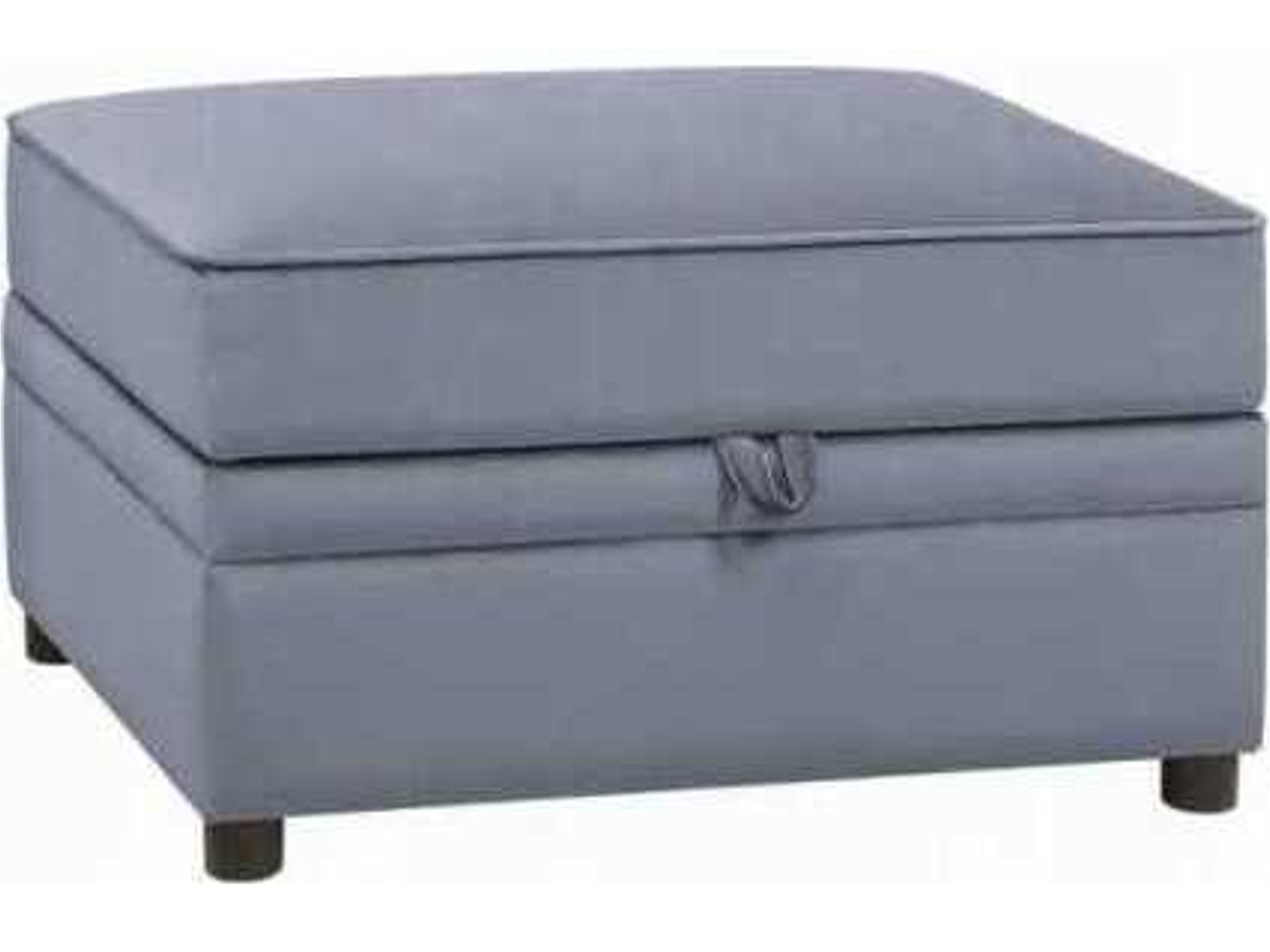Gray Velvet Upholstered Ottoman