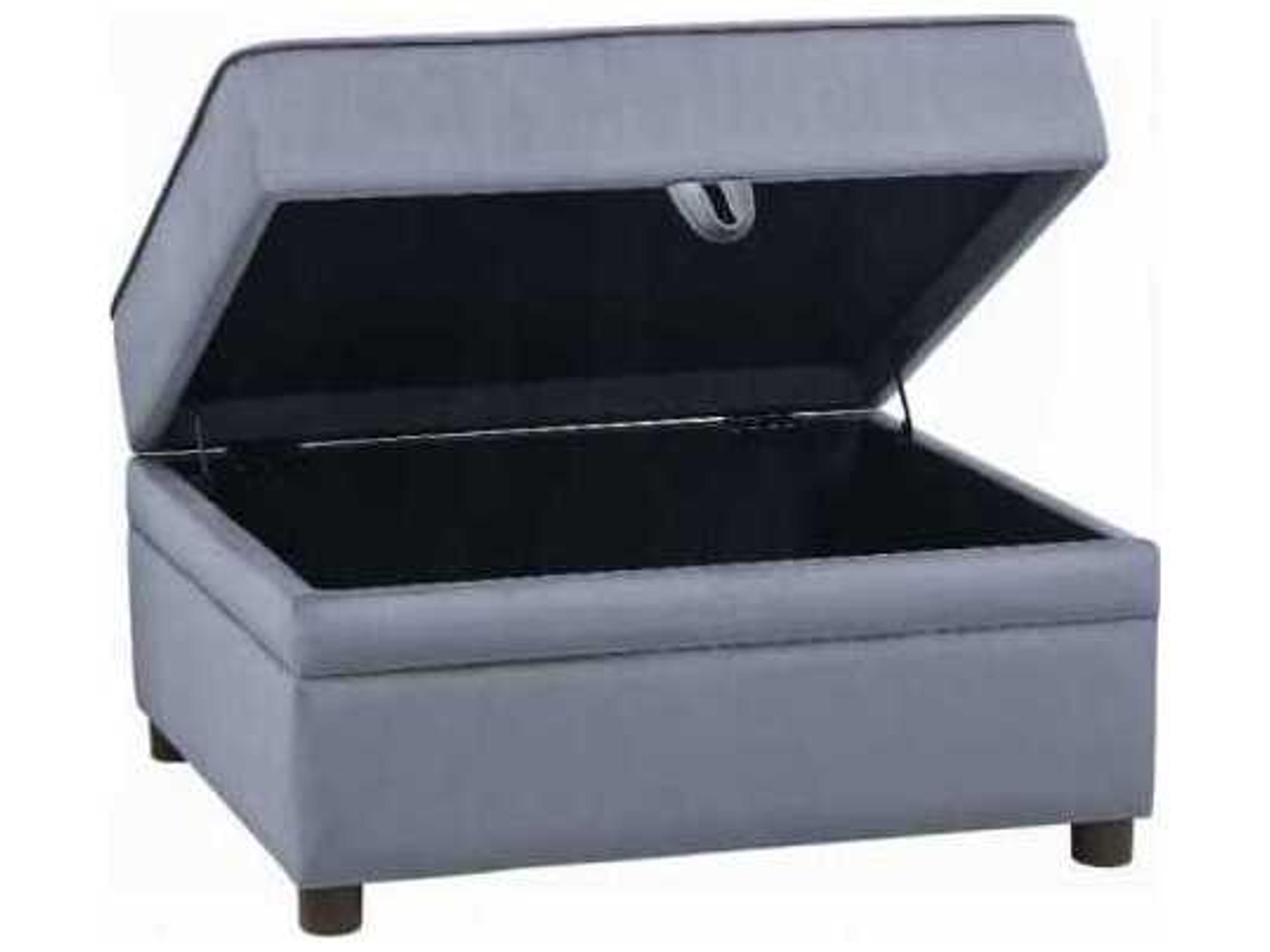 Acme Furniture Gray Velvet Upholstered Ottoman