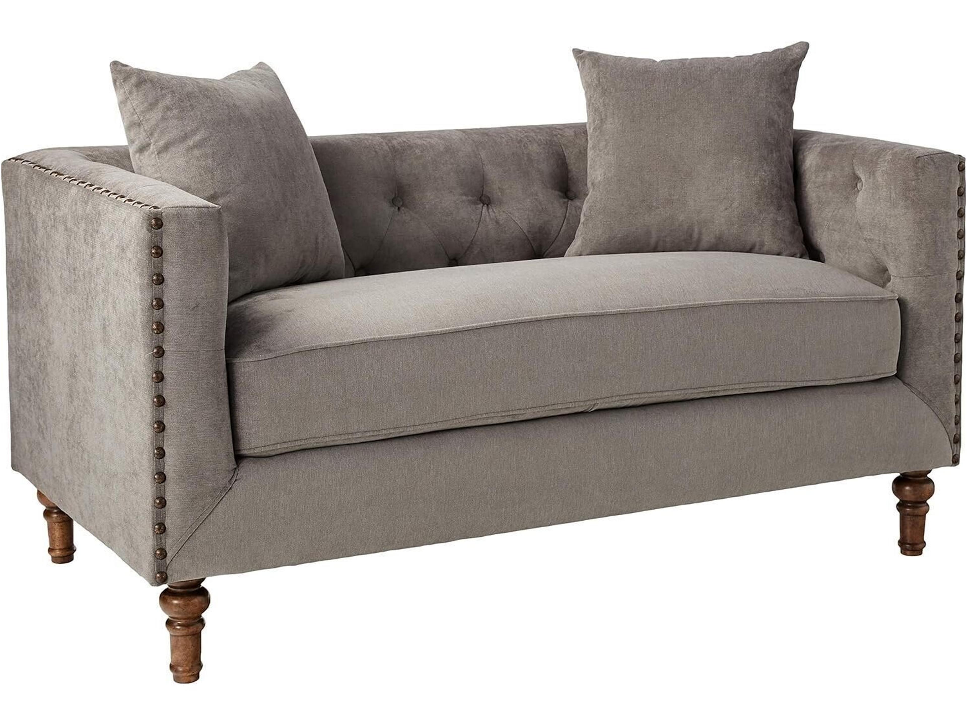 Sidonia Gray Velvet Upholstered Loveseat