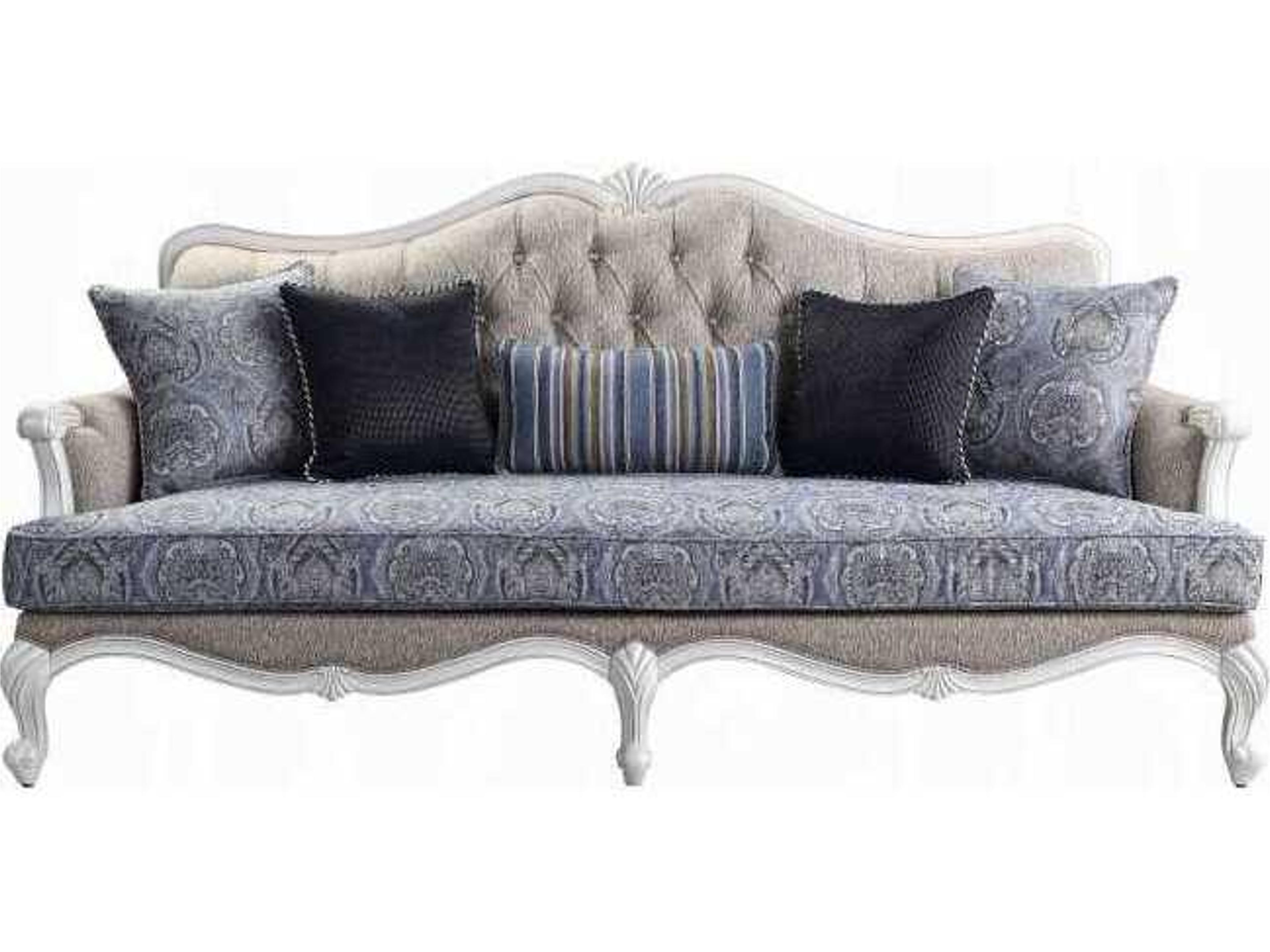 Acme Furniture Ciddrenar Fabric White Upholstered Sofa